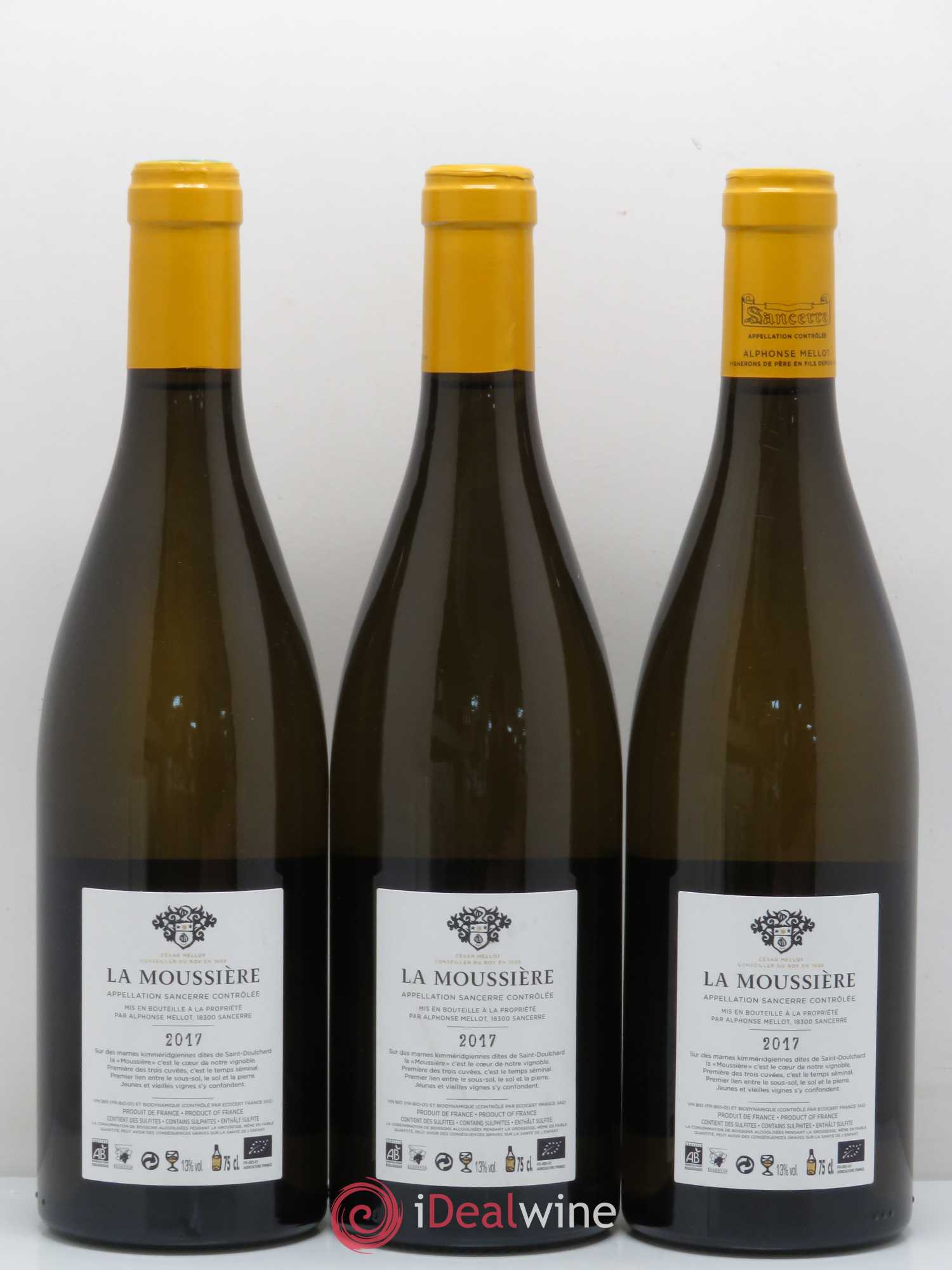 Sancerre La Moussière Alphonse Mellot 2017 - Lot de 3 bouteilles - 1