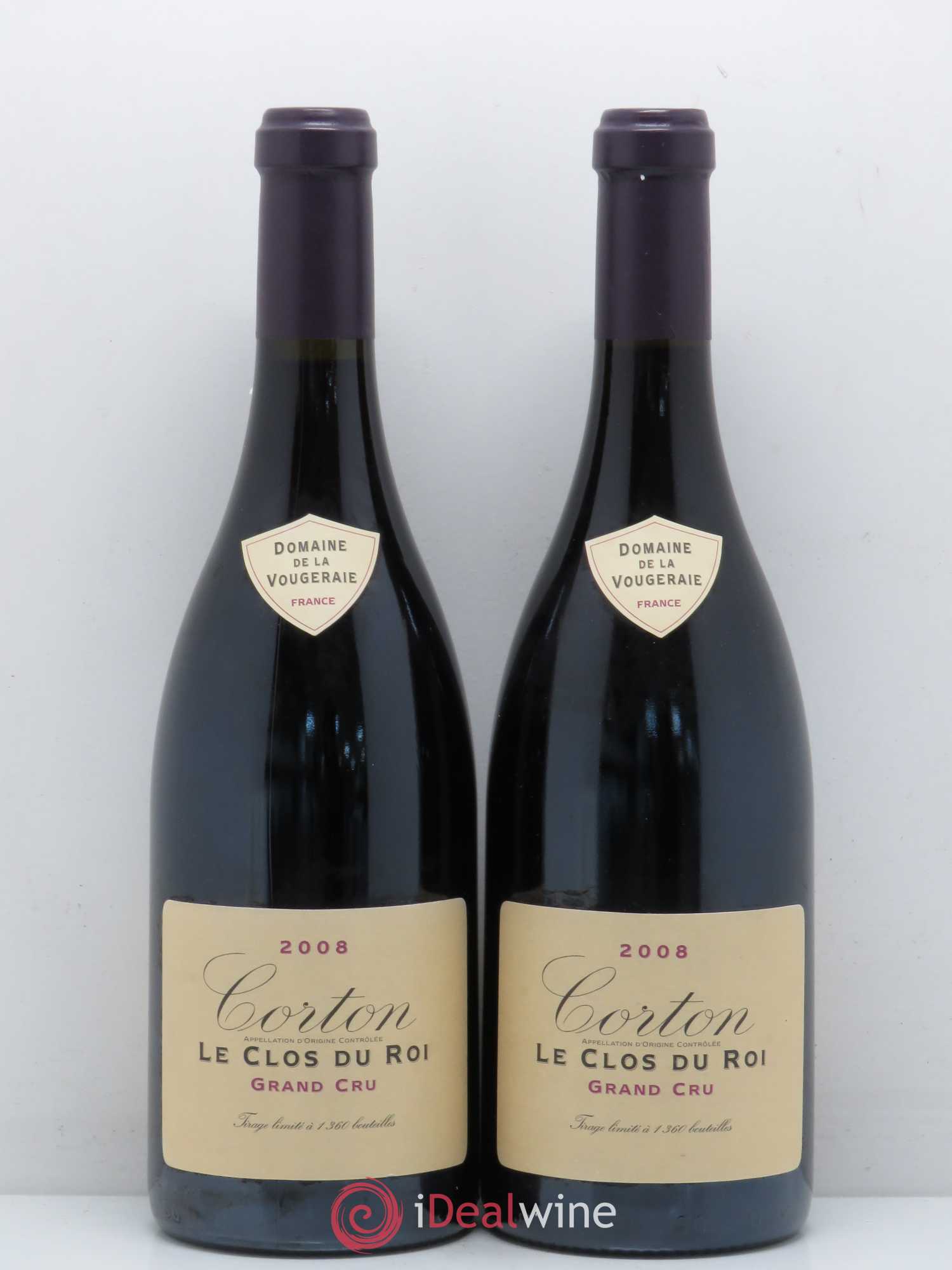 Corton Grand Cru Le Clos du Roi La Vougeraie 2008 - Lot de 2 bouteilles - 0