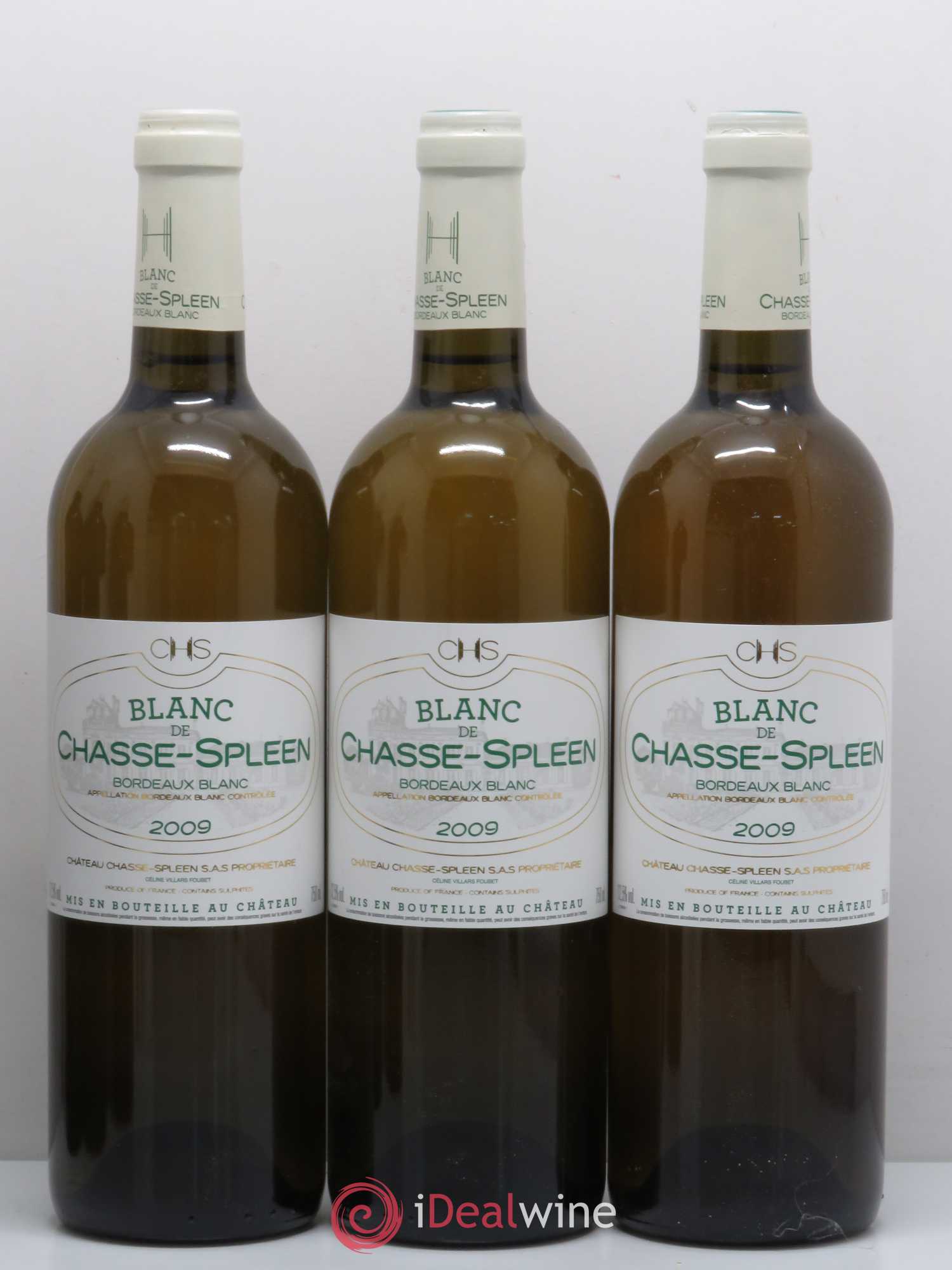 Bordeaux Blanc de Chasse Spleen (sans prix de réserve) 2009 - Lot de 6 bouteilles - 1