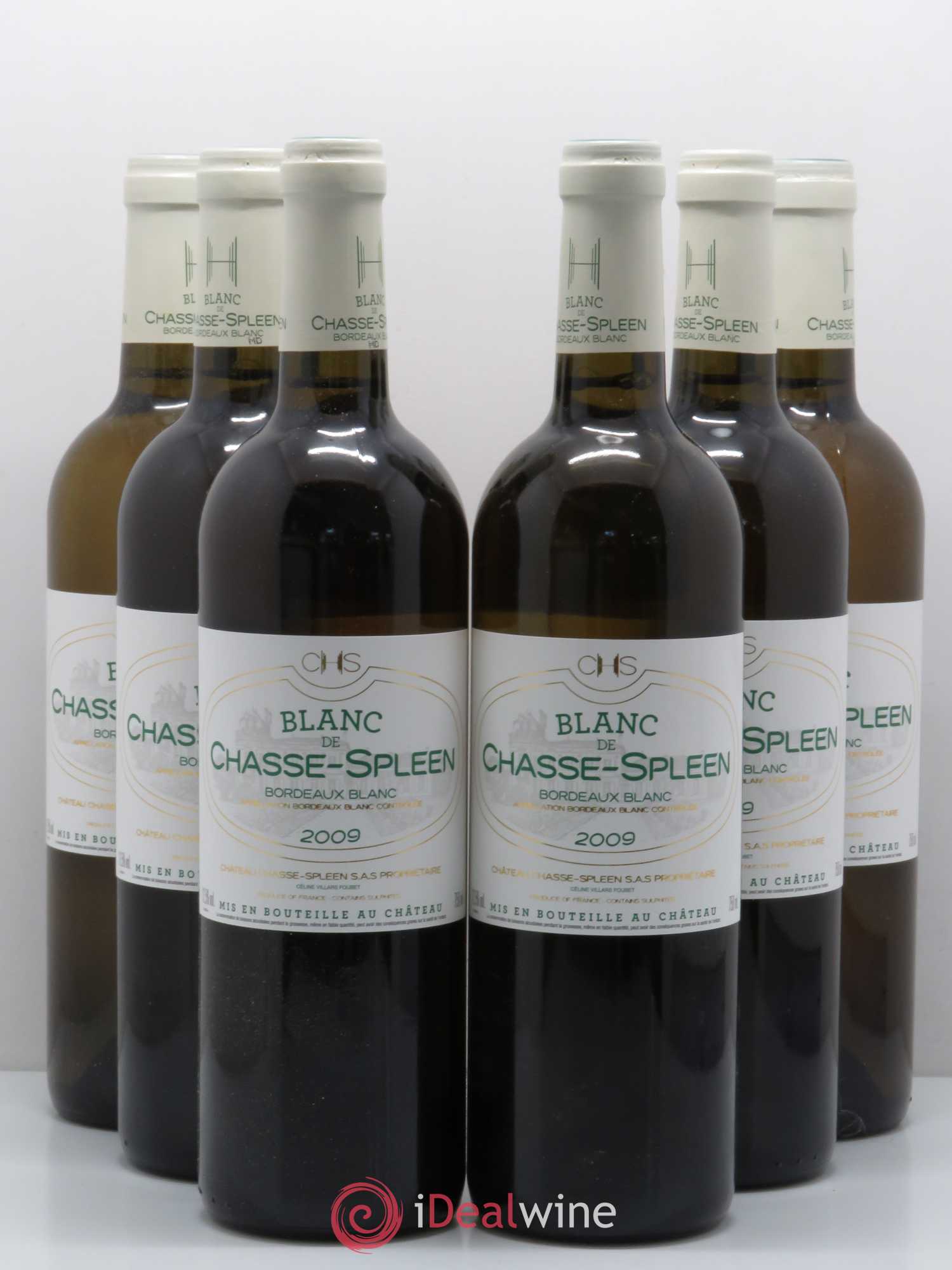 Bordeaux Blanc de Chasse Spleen (sans prix de réserve) 2009 - Lot de 6 bouteilles - 0
