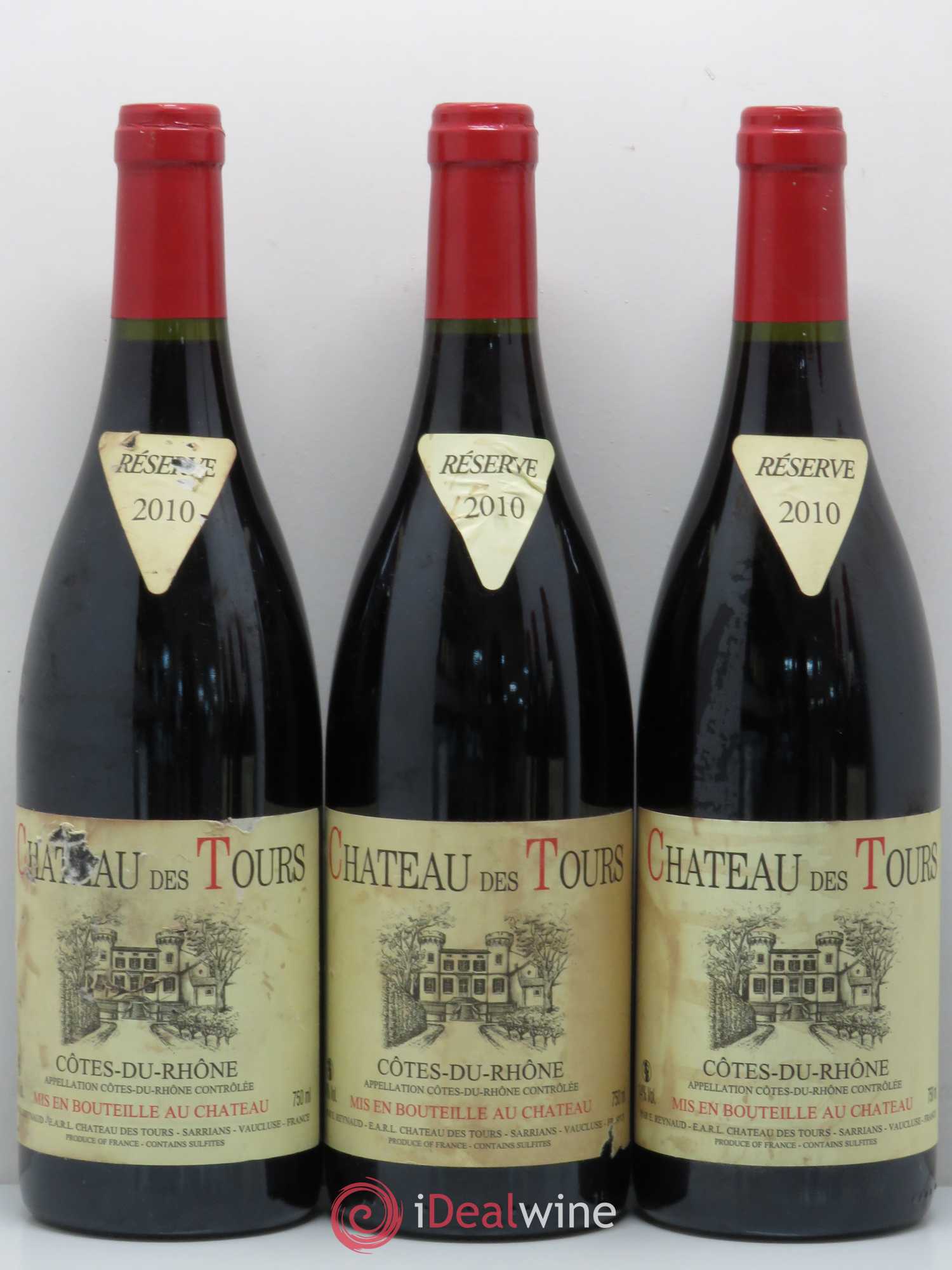 Côtes-du-Rhône Château des Tours Emmanuel Reynaud 2010 - Lot de 3 bouteilles - 0