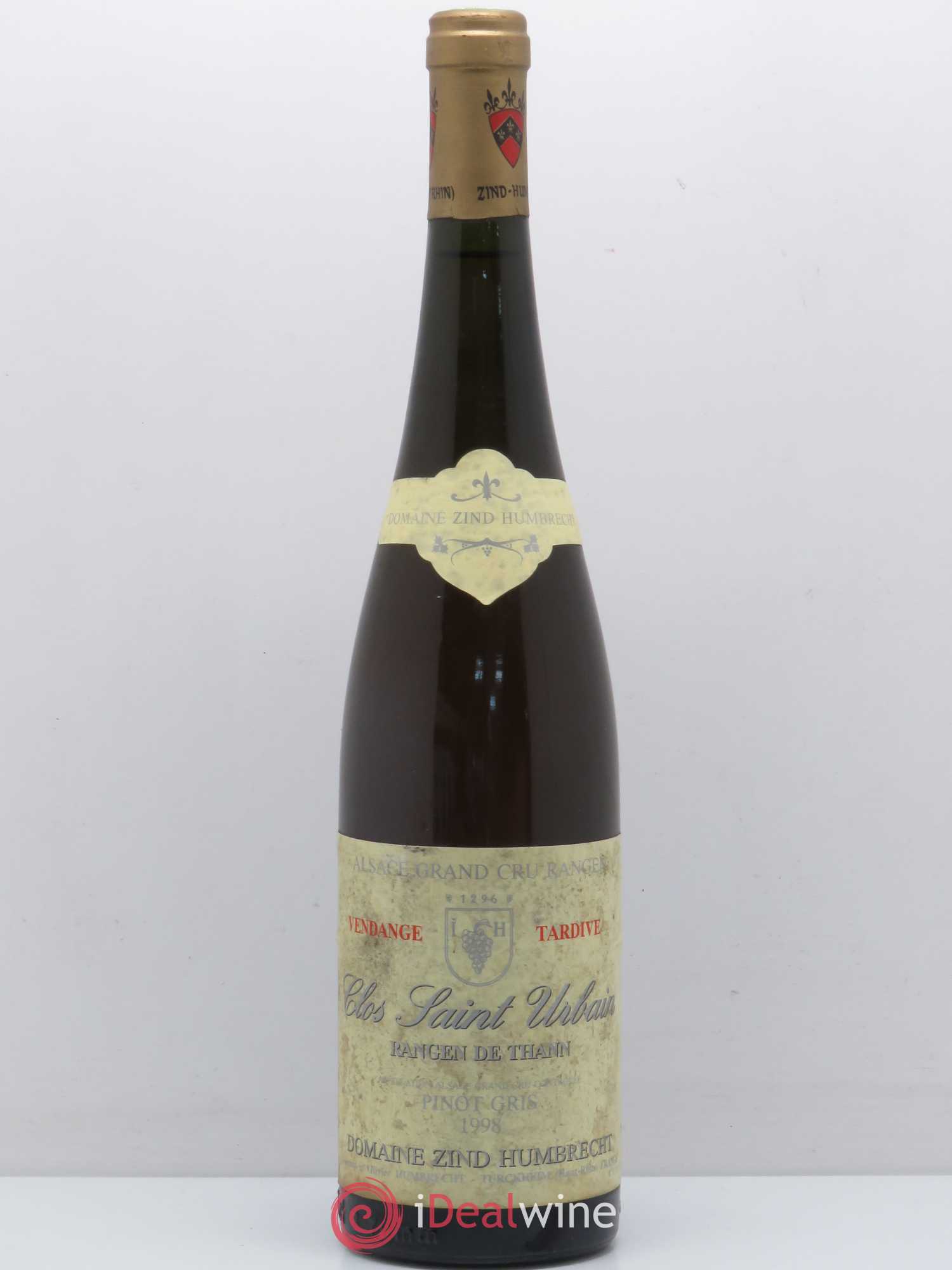 Alsace Pinot Gris Grand Cru Rangen de Thann Clos Saint-Urbain Zind-Humbrecht (Domaine) Vendanges Tardives 1998 - Lot de 1 bouteille - 0
