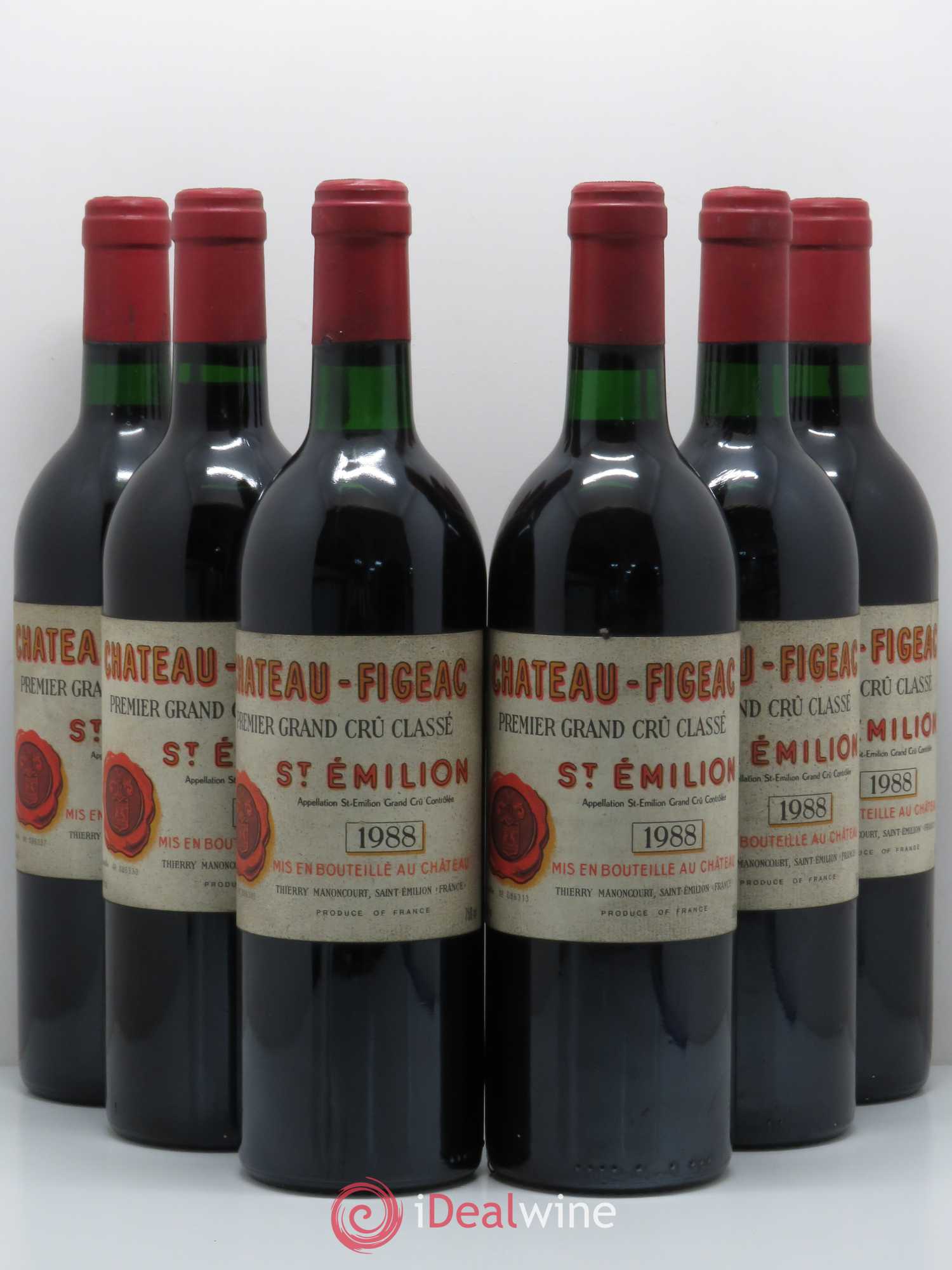 Château Figeac 1er Grand Cru Classé A 1988 - Lot de 6 bouteilles - 0