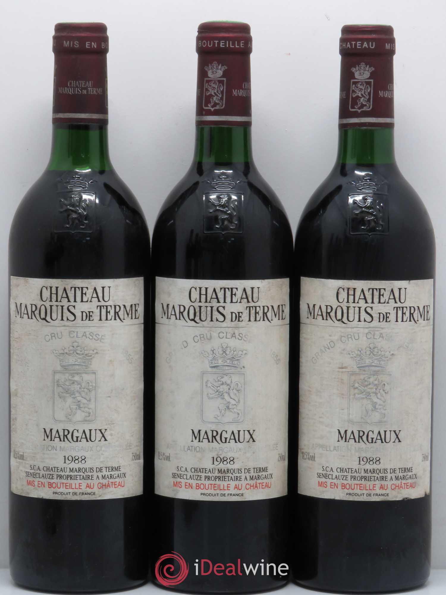 Château Marquis de Terme 4ème Grand Cru Classé 1988 - Lot de 6 bouteilles - 1