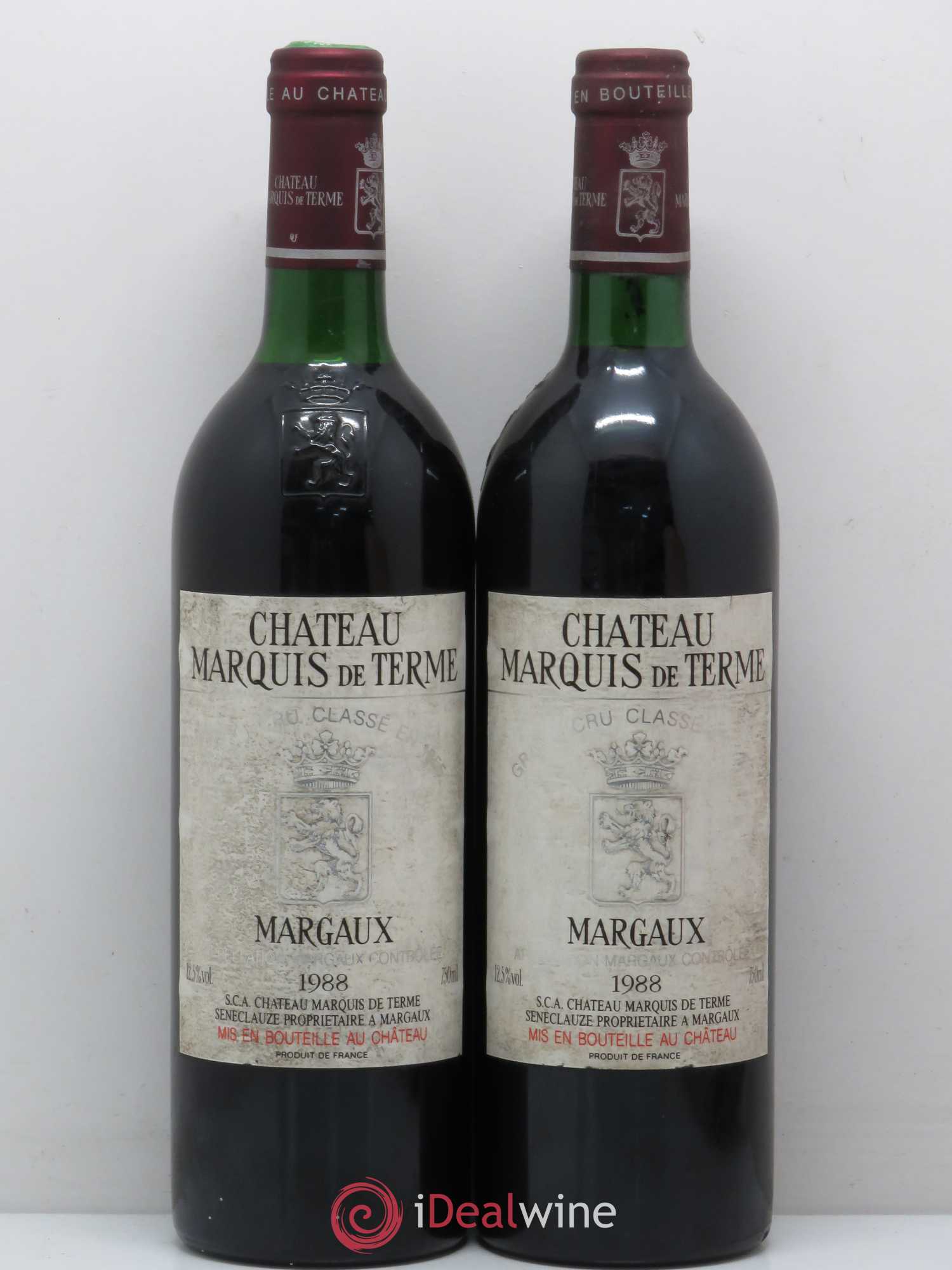 Château Marquis de Terme 4ème Grand Cru Classé 1988 - Lot de 2 bouteilles - 0