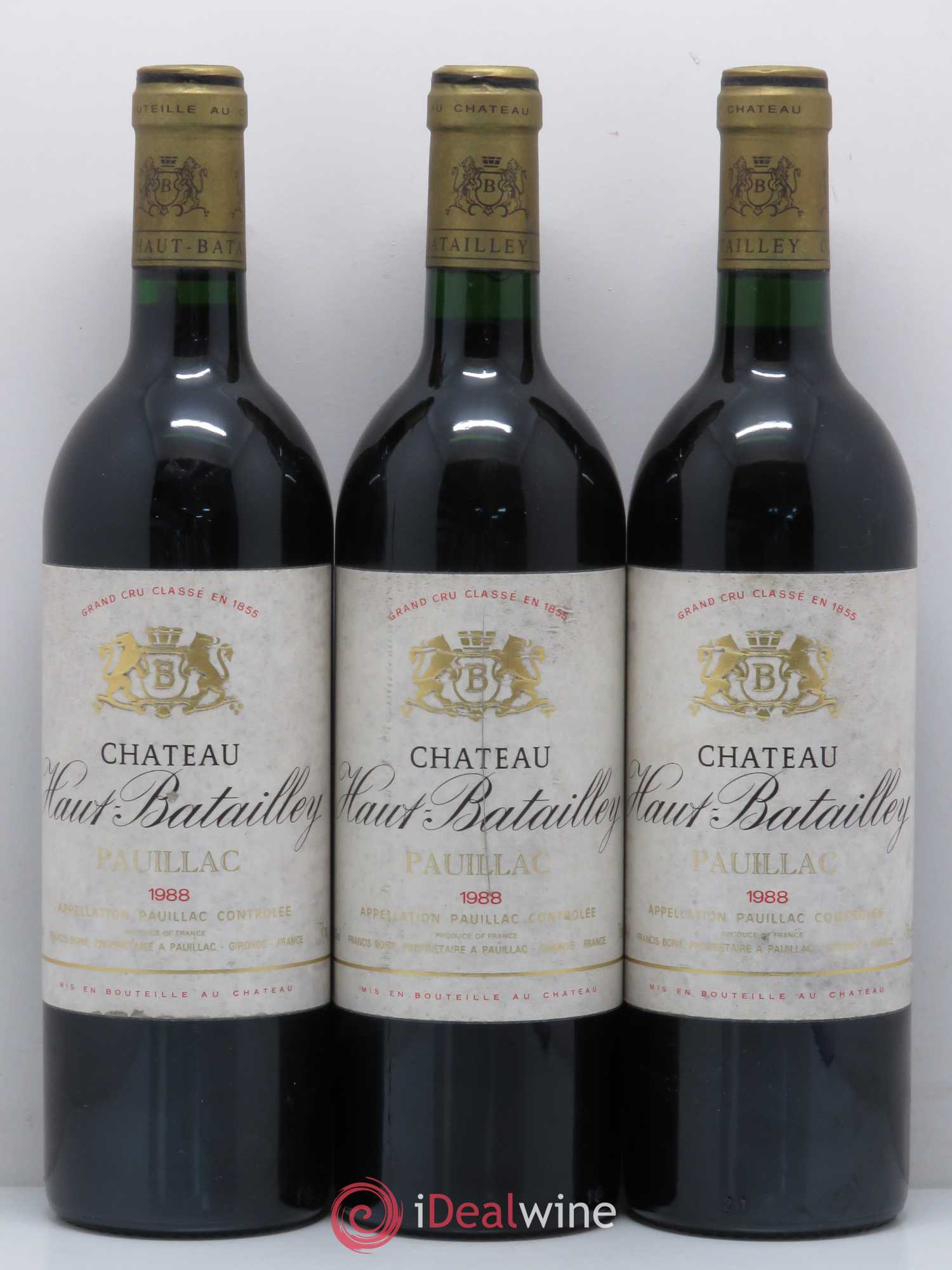 Château Haut Batailley 5ème Grand Cru Classé 1988 - Lot de 3 bouteilles - 0