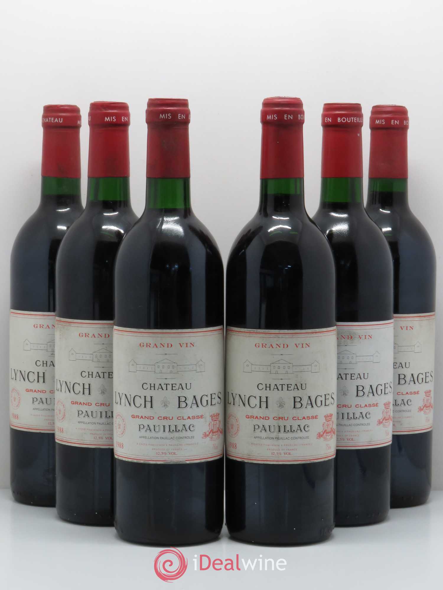 Château Lynch Bages 5ème Grand Cru Classé 1988 - Lot de 6 bouteilles - 0