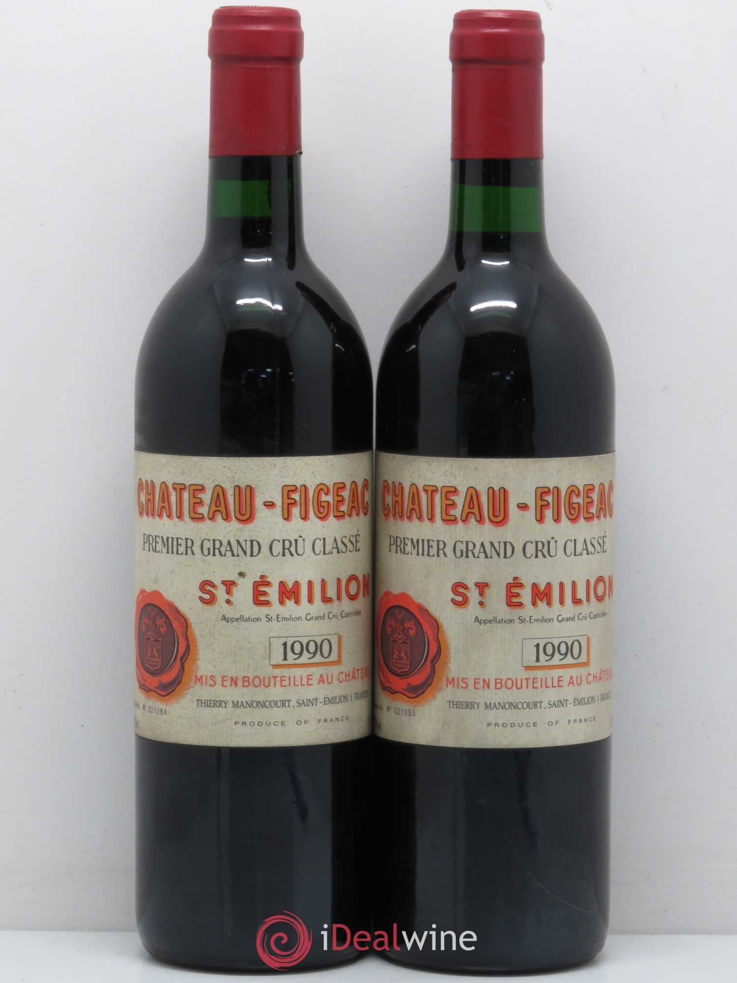 Château Figeac 1er Grand Cru Classé A 1990 - Lot de 2 bouteilles - 0