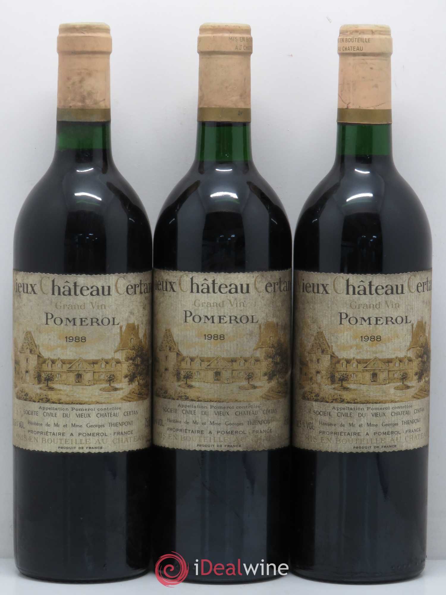 Vieux Château Certan 1988 - Lot de 3 bouteilles - 0