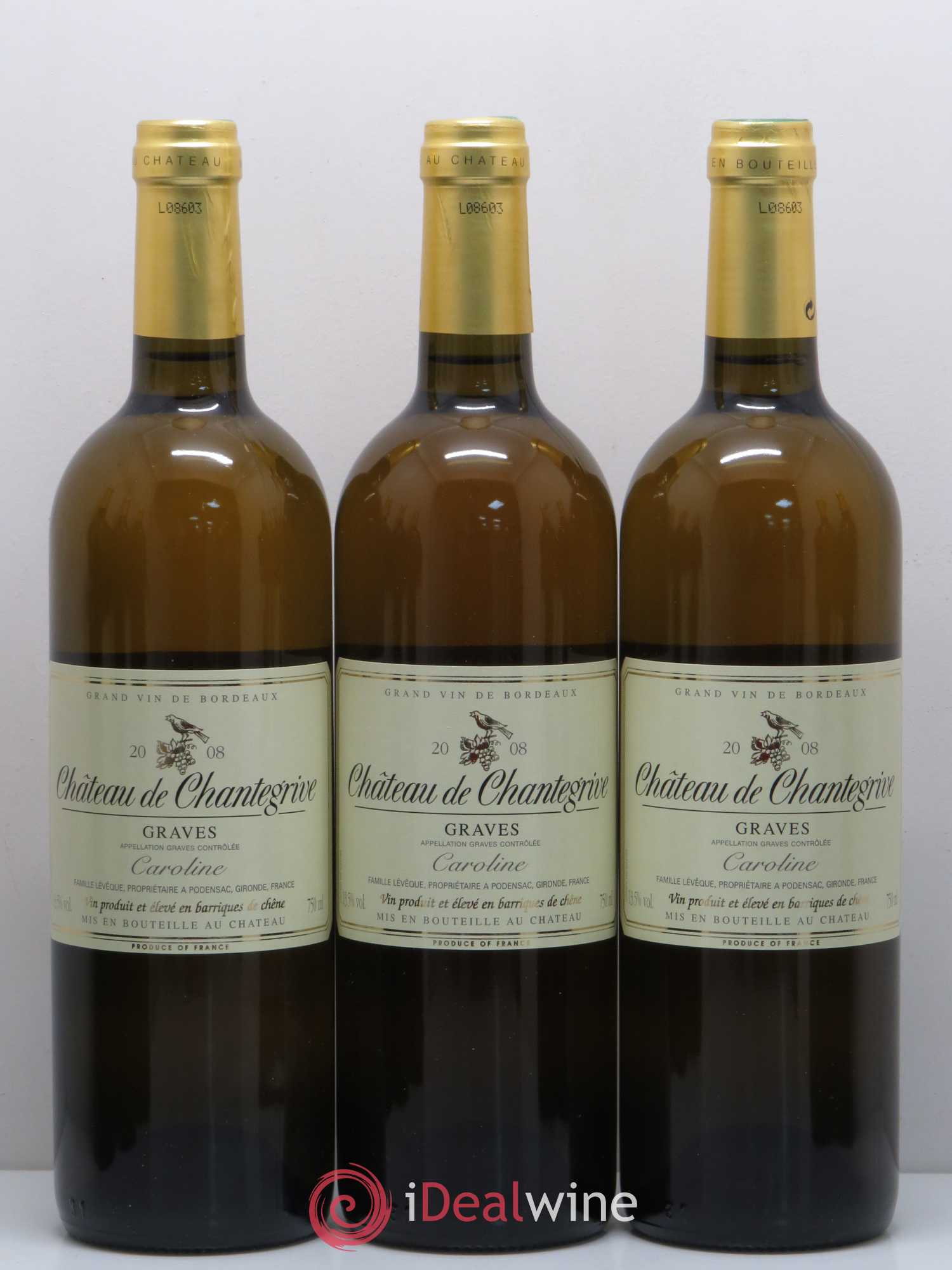 Château de Chantegrive Caroline  2008 - Lot de 12 bouteilles - 1