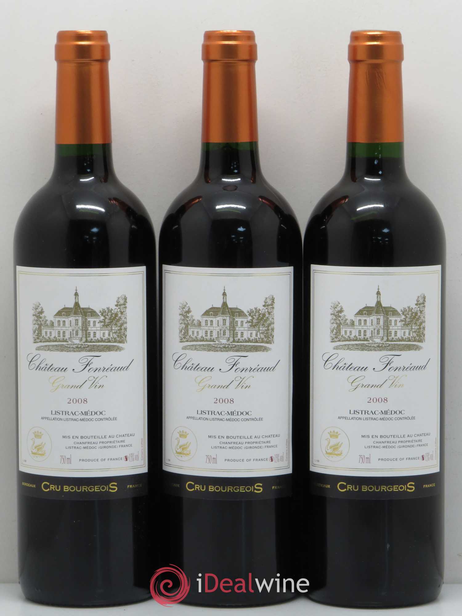 Listrac Château Fonreaud 2008 - Posten von 3 Flaschen - 0