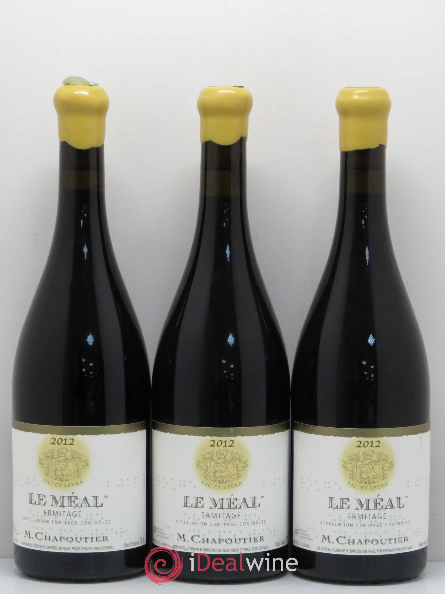 Hermitage Ermitage Le Méal Chapoutier 2012 - Lot de 3 bouteilles - 0