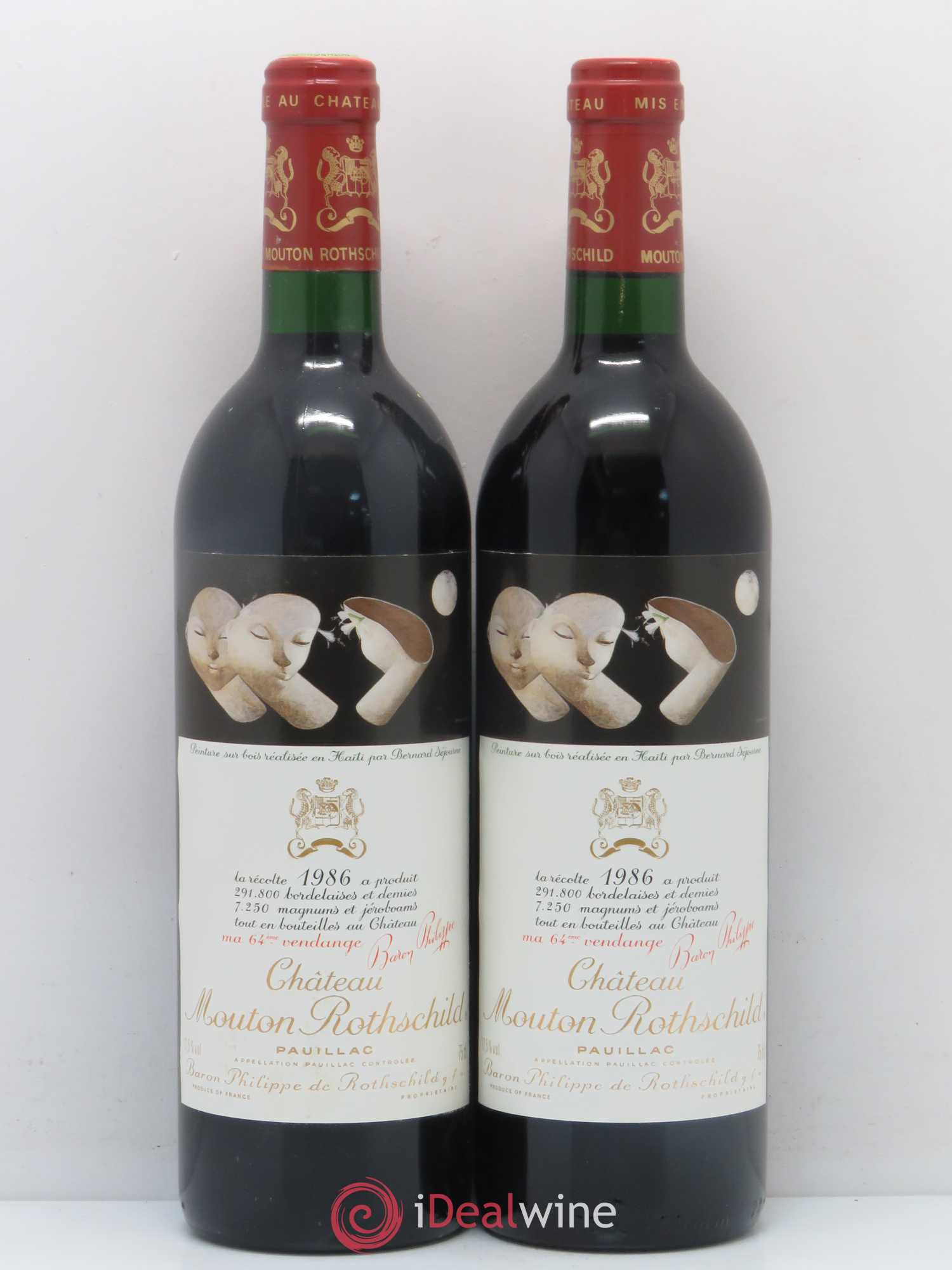 Château Mouton Rothschild 1er Grand Cru Classé 1986 - Lot de 2 bouteilles - 0