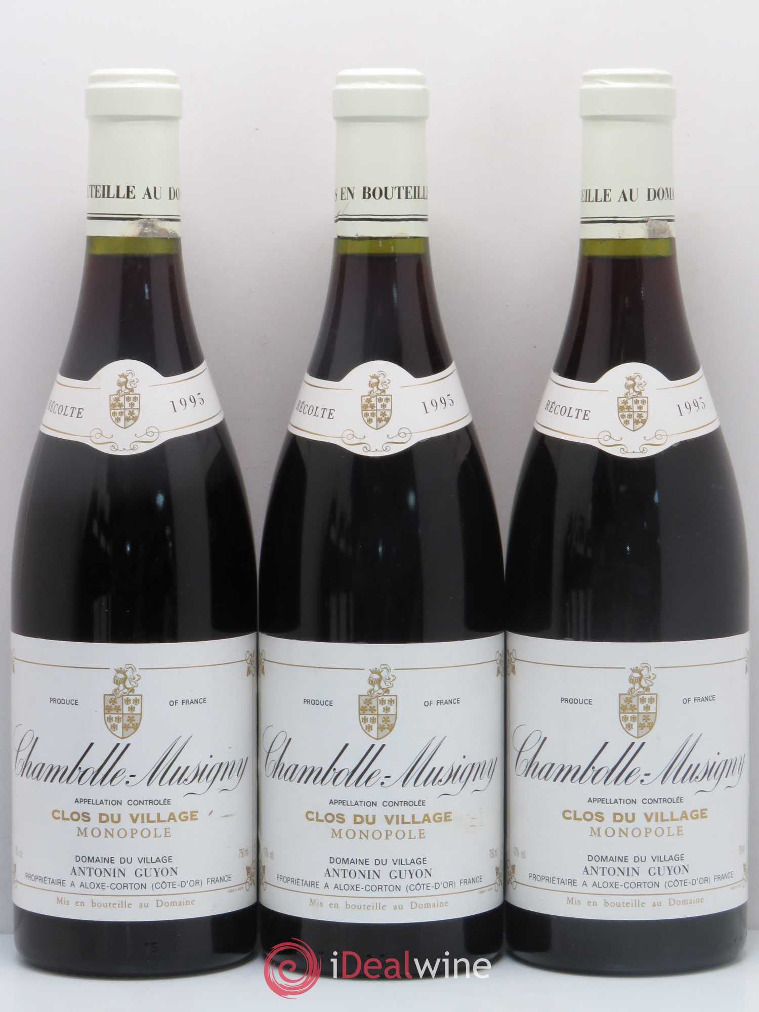 Chambolle-Musigny Clos du Village Domaine Guyon (sans prix de réserve) 1995 - Posten von 6 Flaschen - 1