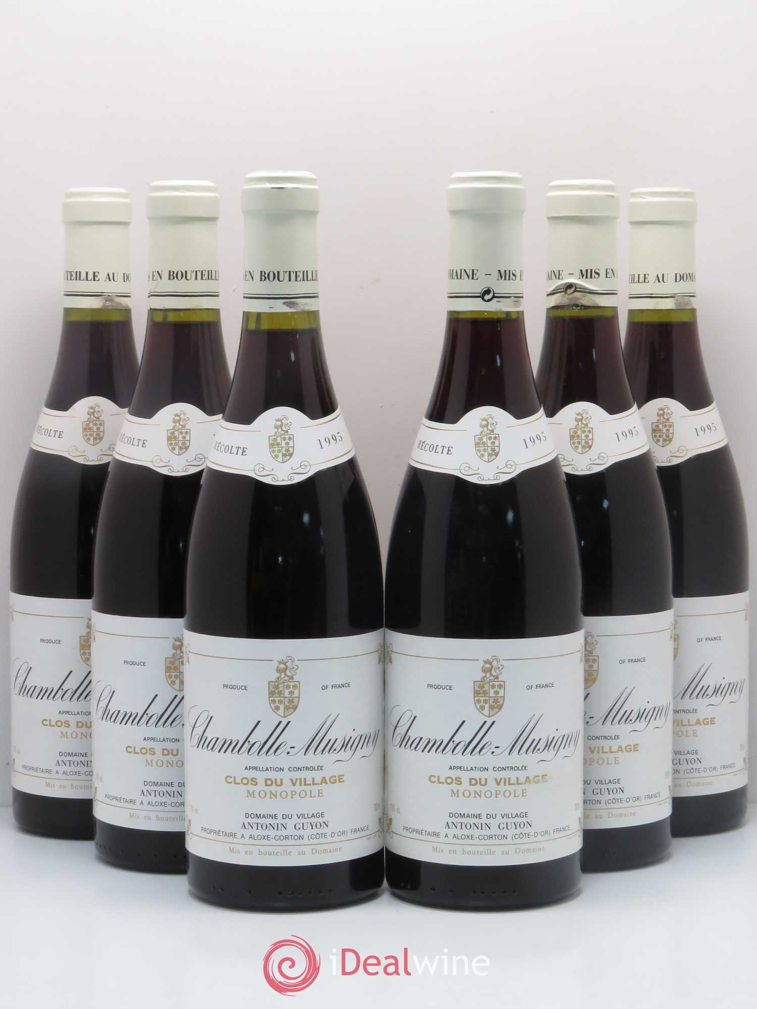 Chambolle-Musigny Clos du Village Domaine Guyon (sans prix de réserve) 1995 - Posten von 6 Flaschen - 0