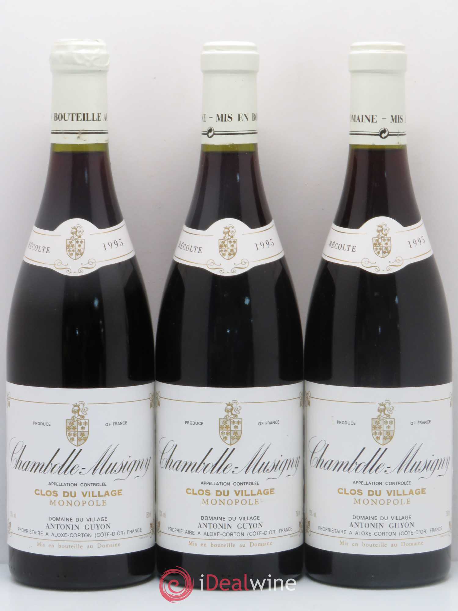 Chambolle-Musigny Clos du Village Domaine Guyon (sans prix de réserve) 1995 - Posten von 3 Flaschen - 0