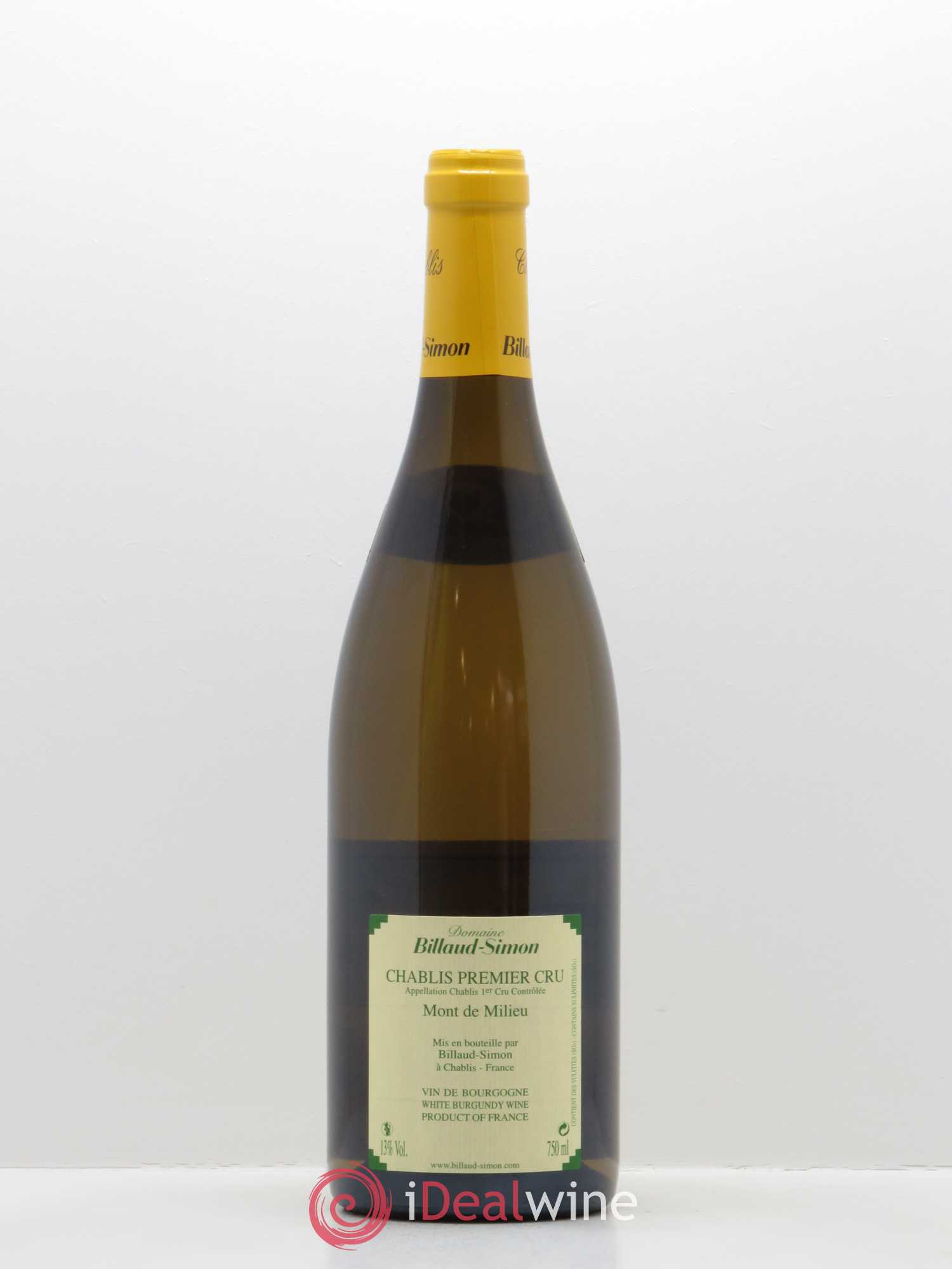 Chablis 1er Cru Mont de Milieu Billaud-Simon (Domaine) 2016 - Lot de 1 bouteille - 1