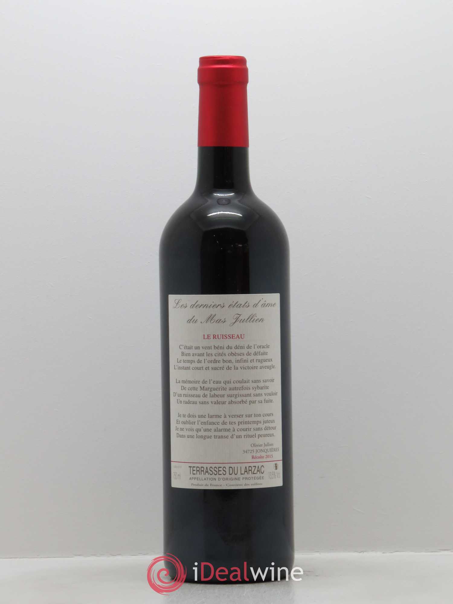 Terrasses du Larzac Mas Jullien Les Etats d'Ame du Mas Jullien Olivier Jullien 2015 - Lot de 1 bouteille - 0