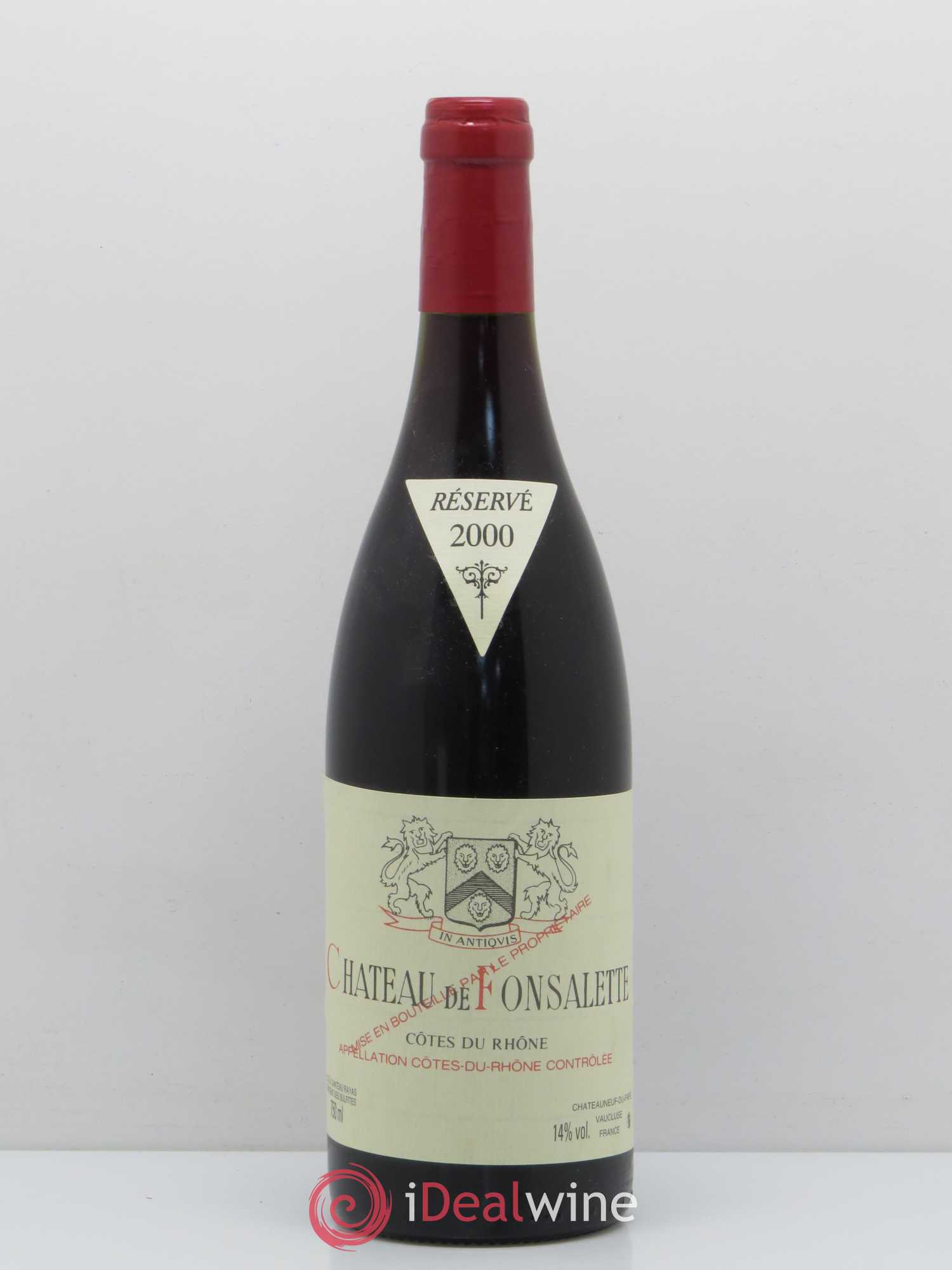 Côtes-du-Rhône Château de Fonsalette Emmanuel Reynaud 2000 - Lot de 1 bouteille - 0