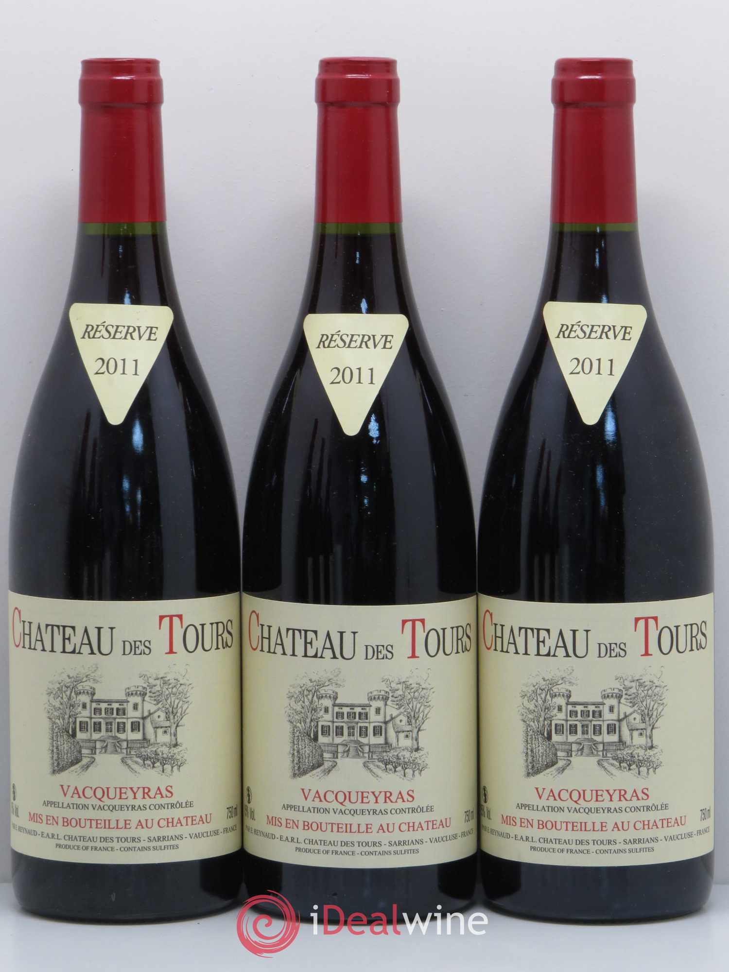 Vacqueyras Château des Tours Emmanuel Reynaud 2011 - Lot de 6 bouteilles - 1