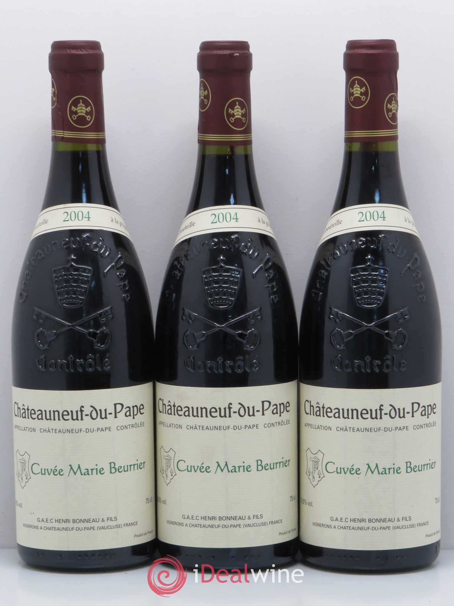 Châteauneuf-du-Pape Marie Beurrier Henri Bonneau & Fils 2004 - Lot de 3 bouteilles - 0