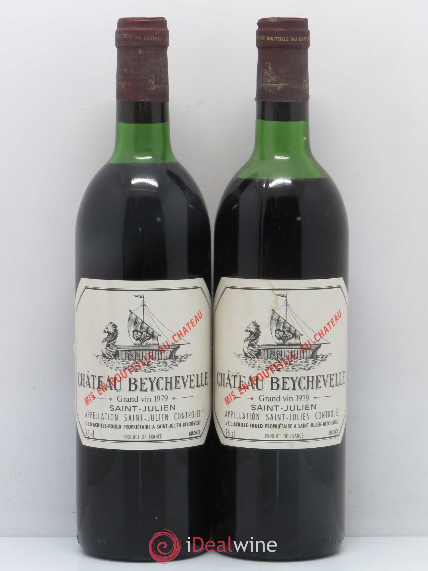 Château Beychevelle 4ème Grand Cru Classé 1979 - Lot de 2 bouteilles - 0