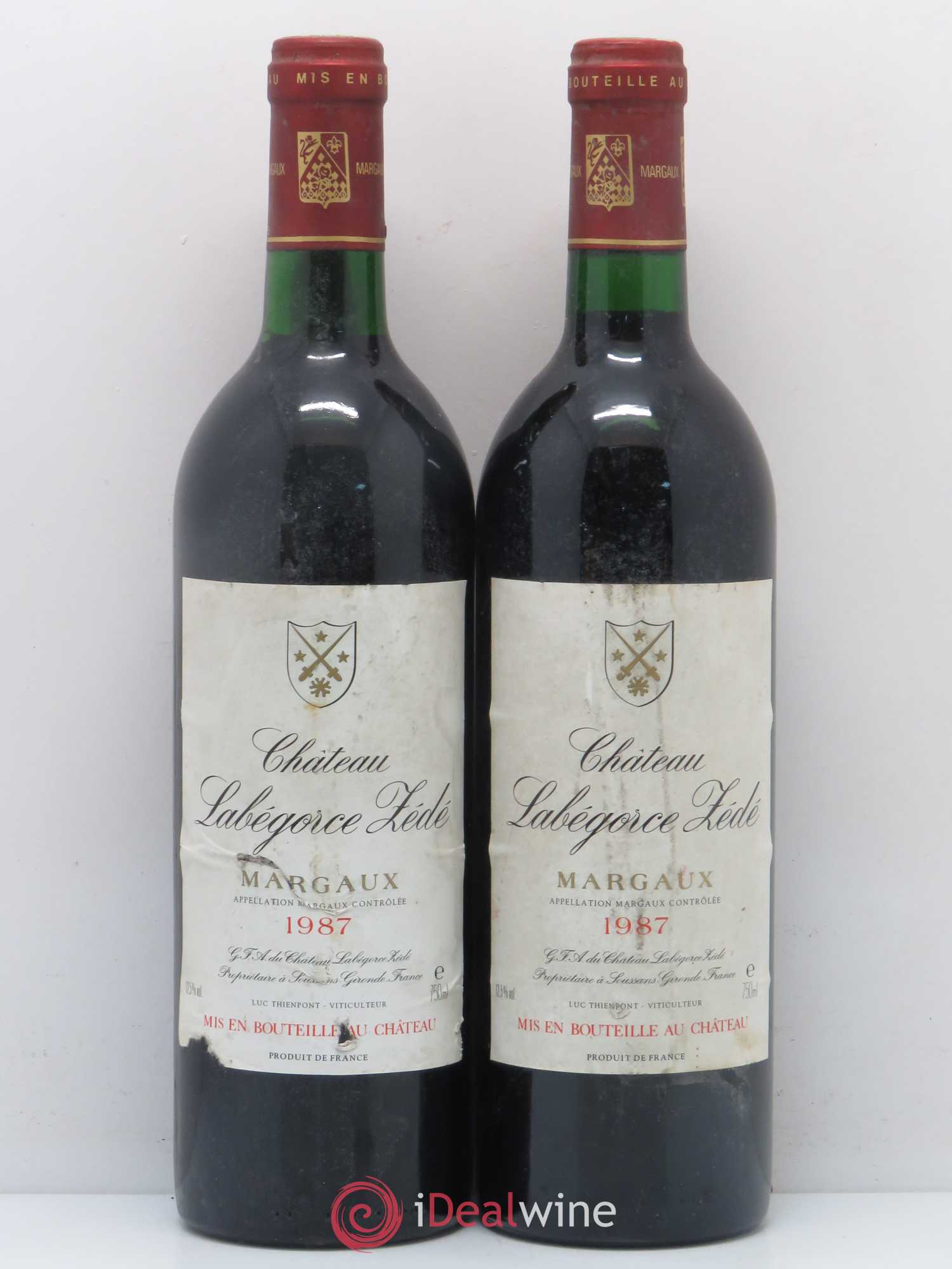 Château Labegorce Zédé Cru Bourgeois 1987 - Lot de 2 bouteilles - 0