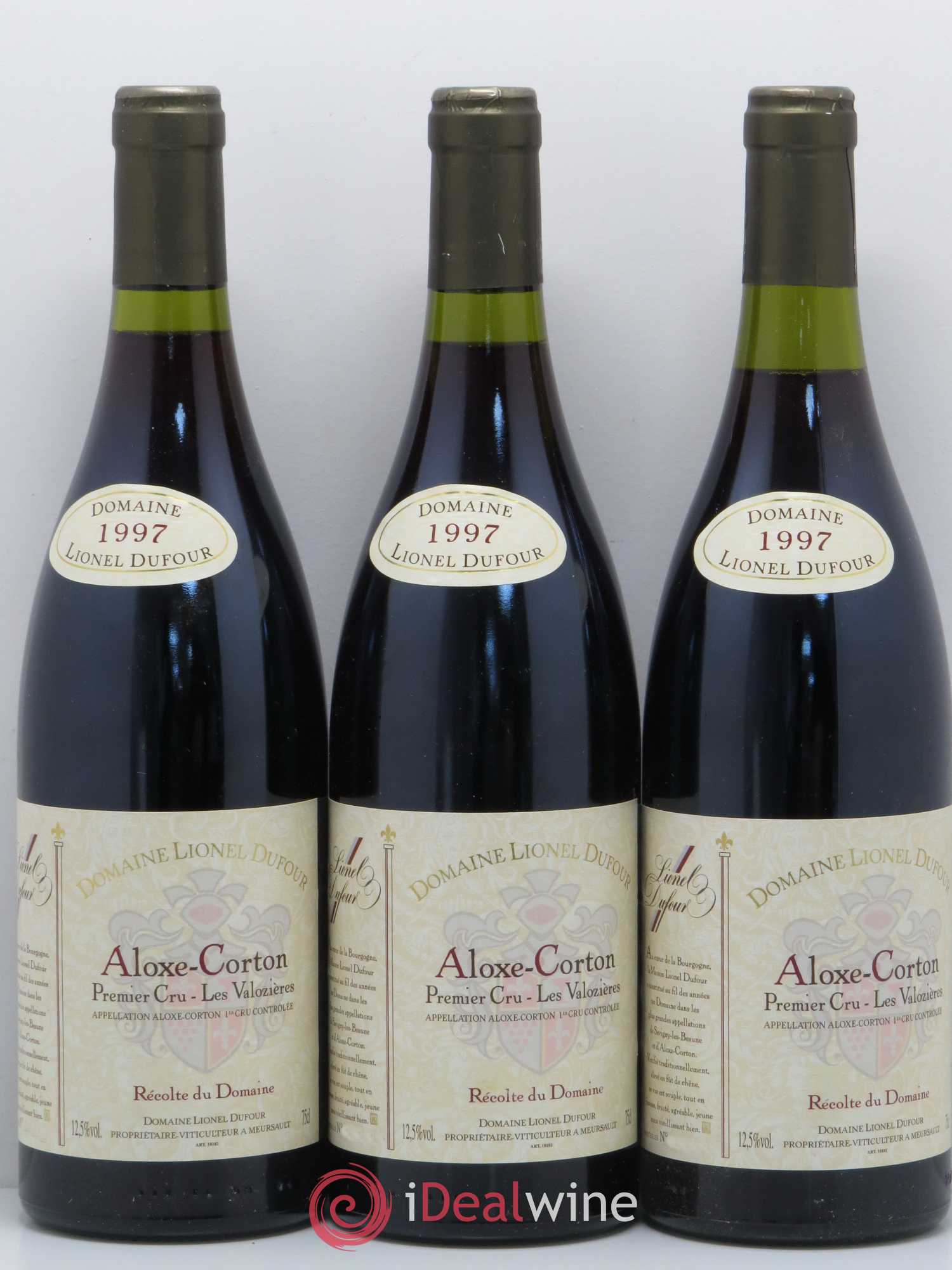Aloxe-Corton 1er Cru Les Valozieres Lionel Dufour 1997 - Posten von 3 Flaschen - 0