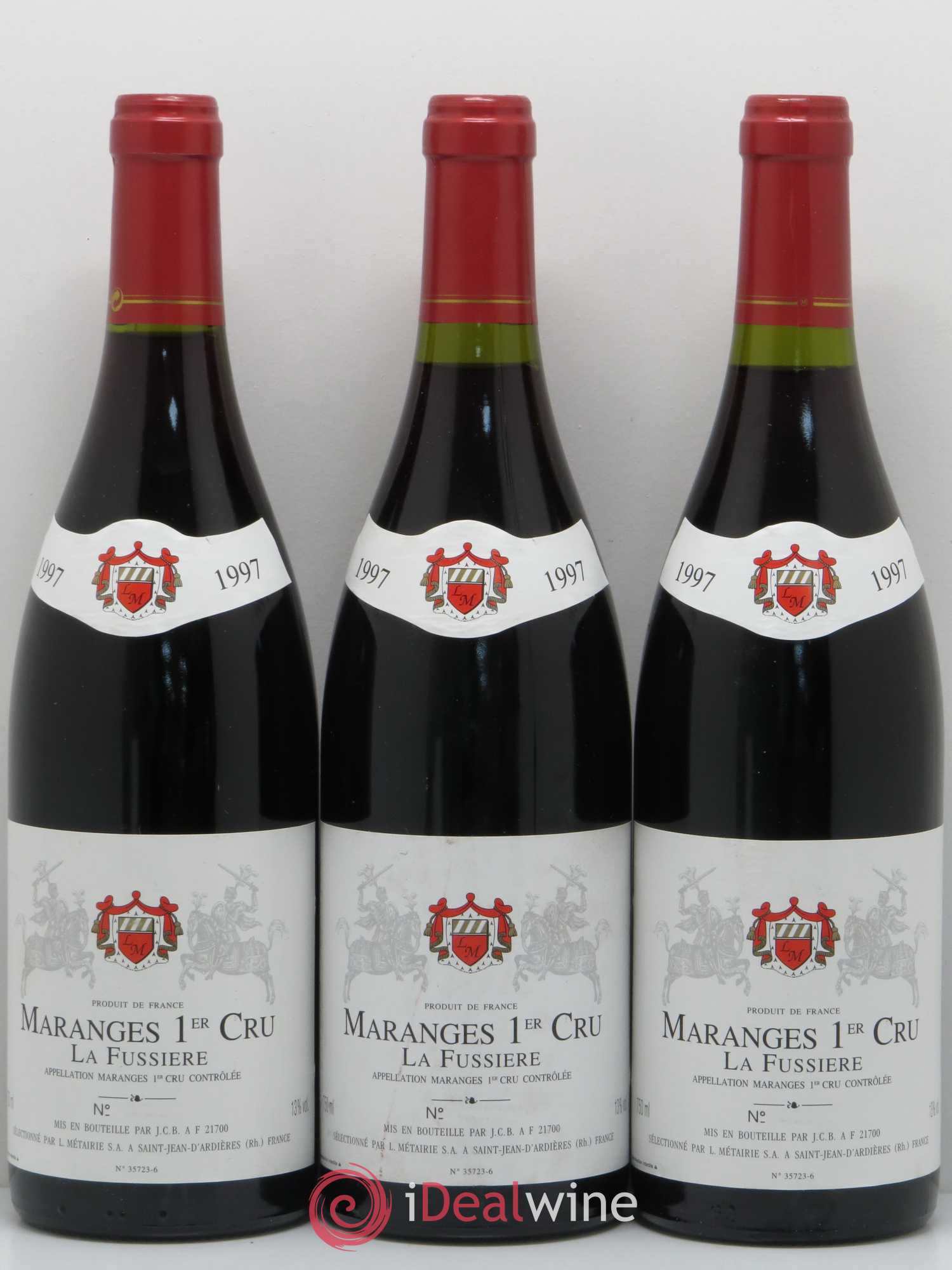 Maranges 1er Cru La Fussiere L. Metairie Sas 1997 - Posten von 3 Flaschen - 0