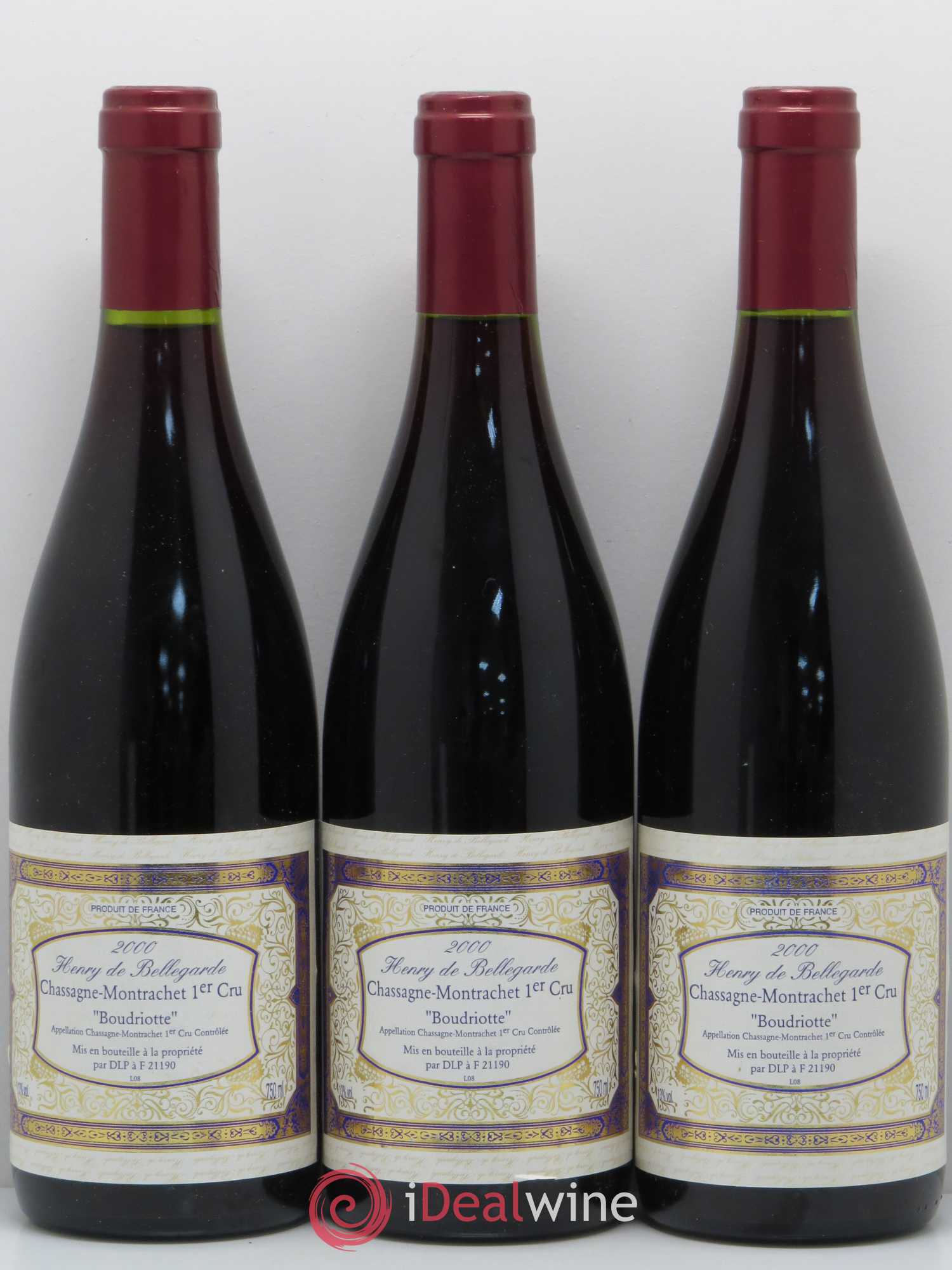 Chassagne-Montrachet 1er Cru Boudriotte Henry De Bellegarde 2000 - Posten von 3 Flaschen - 0