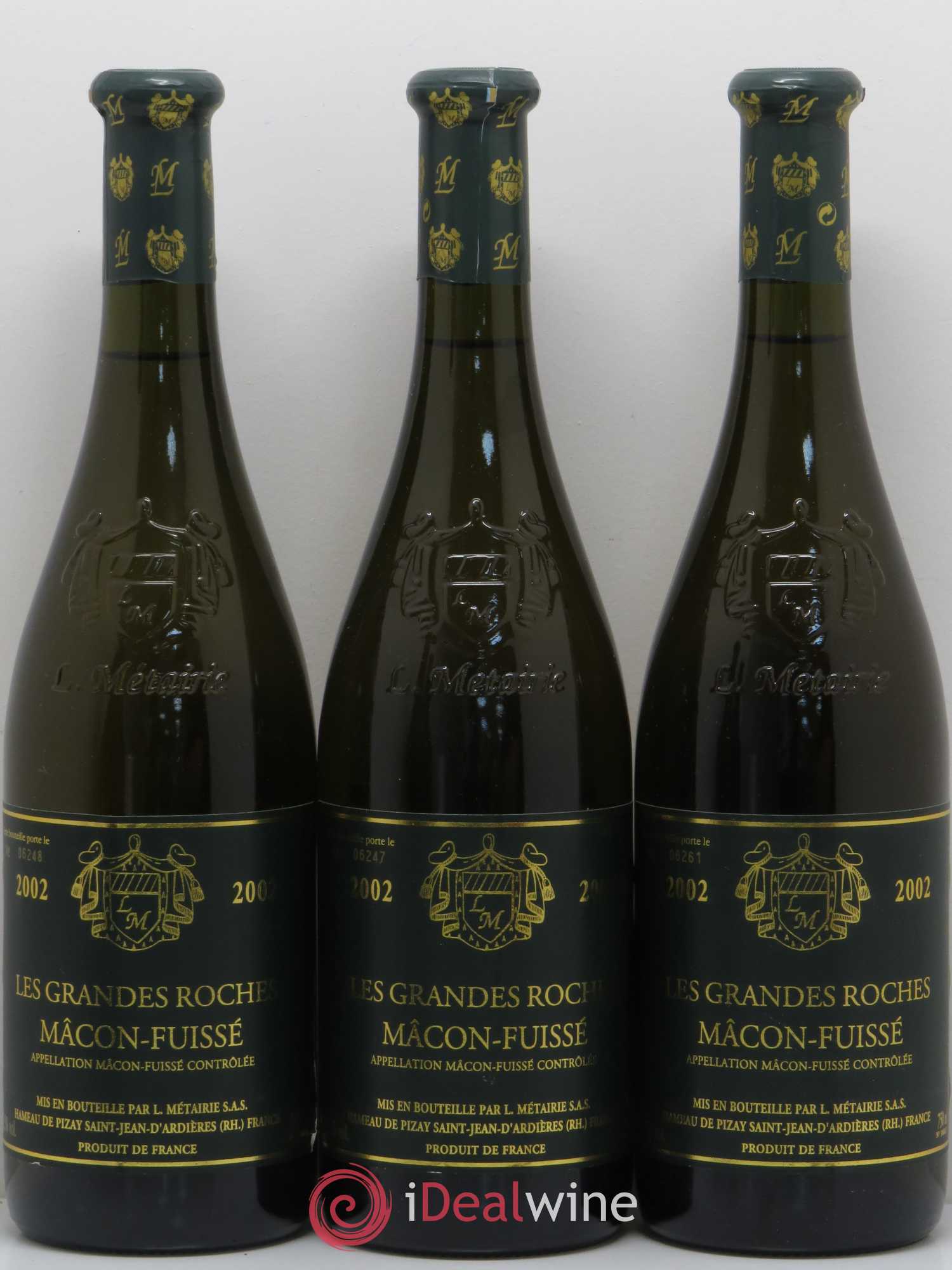 Mâcon Fuisse Les Grandes Roches L. Metairie Sas 2002 - Lot de 5 bouteilles - 1