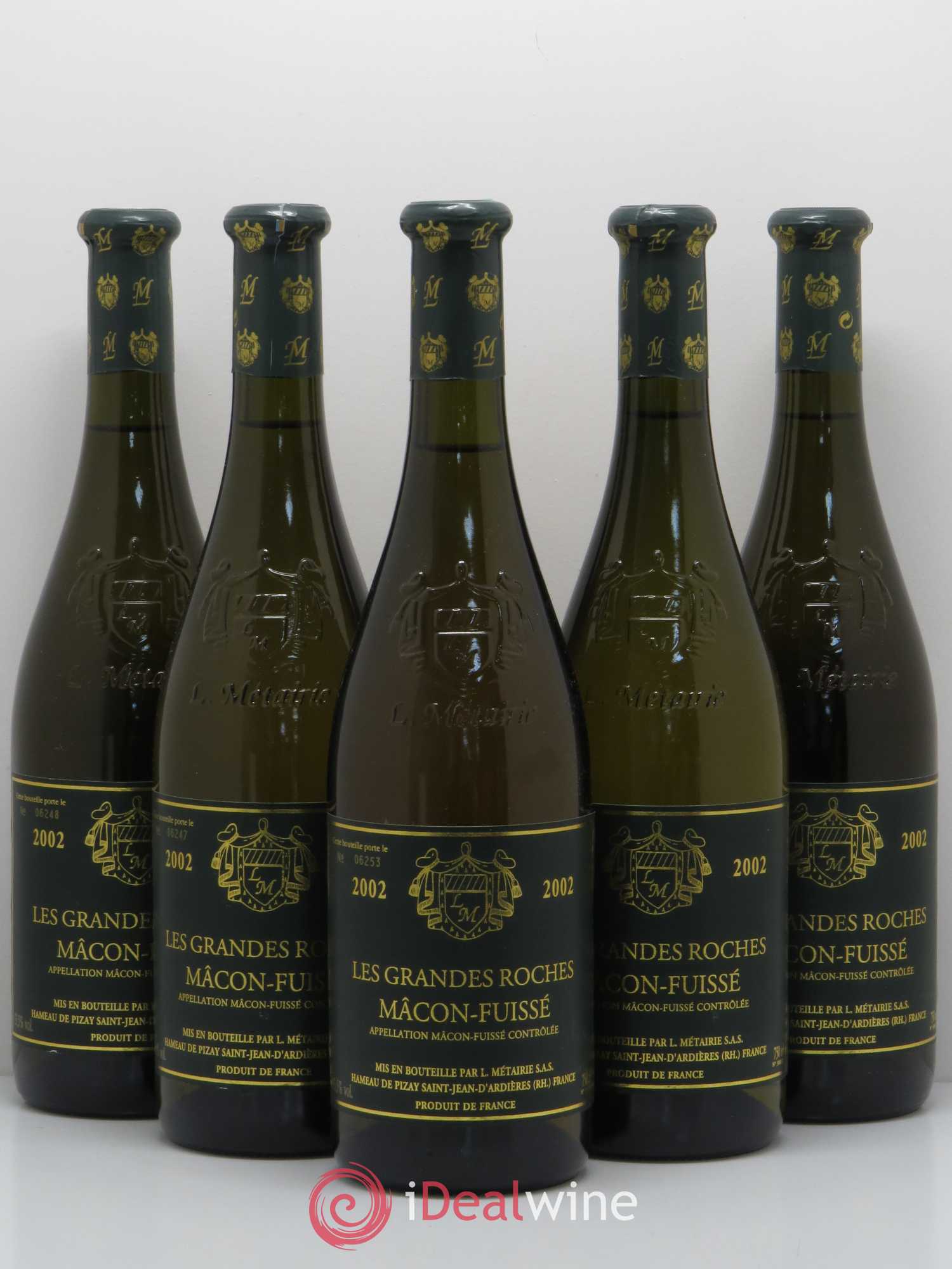 Mâcon Fuisse Les Grandes Roches L. Metairie Sas 2002 - Lot de 5 bouteilles - 0