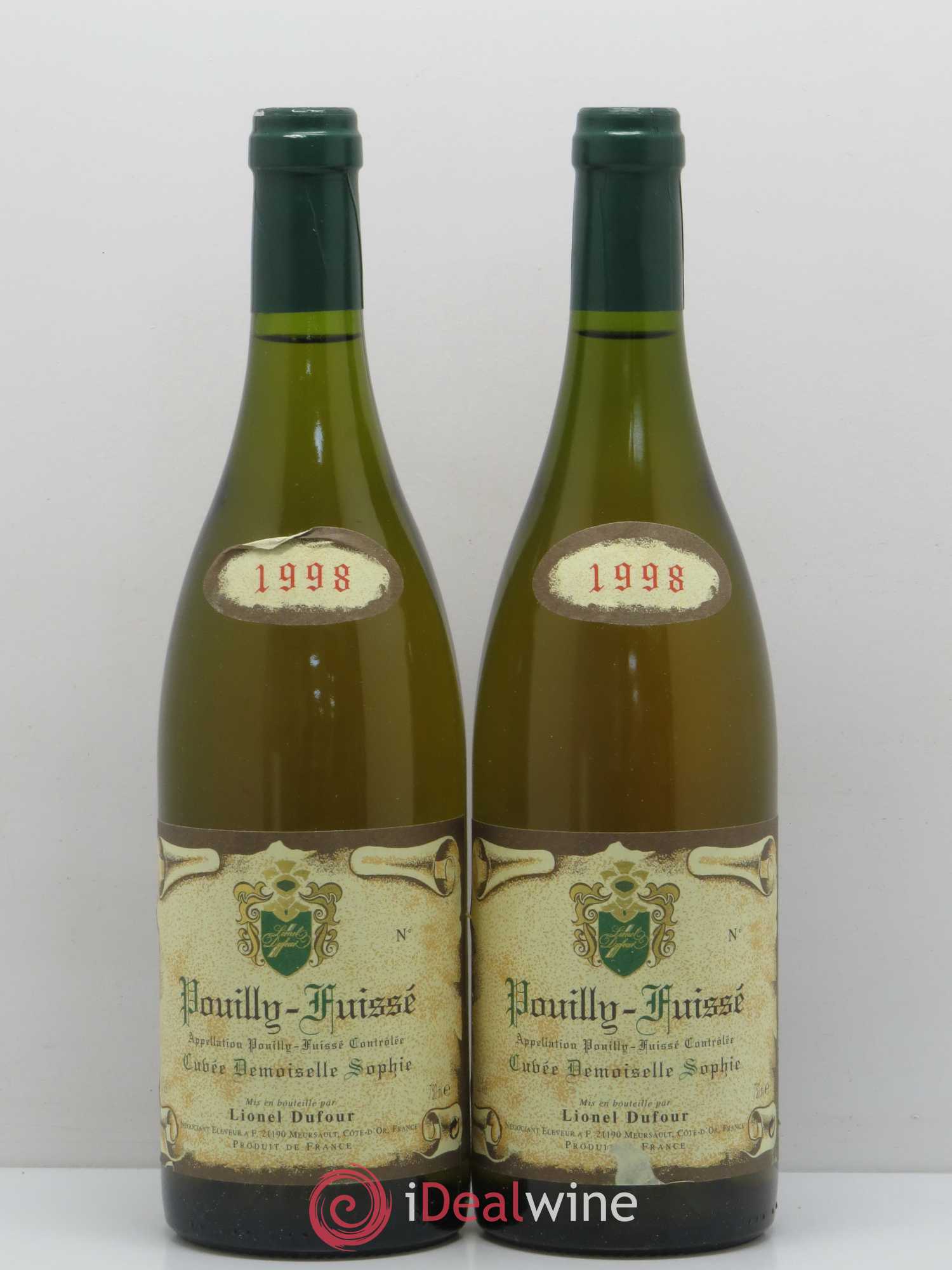 Pouilly-Fuissé Cuvee Demoiselle Sophie Lionel Dufour 1998 - Posten von 2 Flaschen - 0