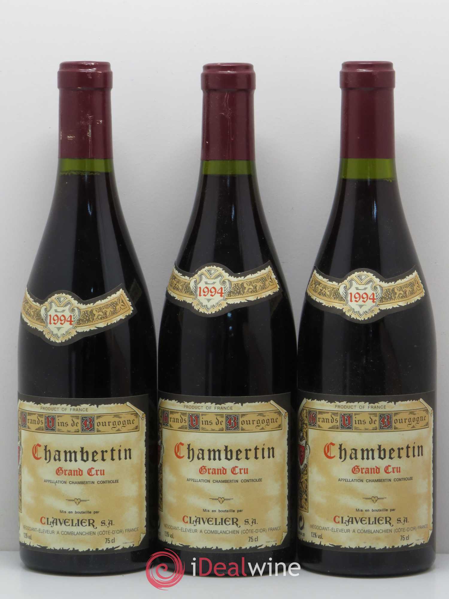Chambertin Grand Cru Clavelier 1994 - Lot de 3 bouteilles - 0