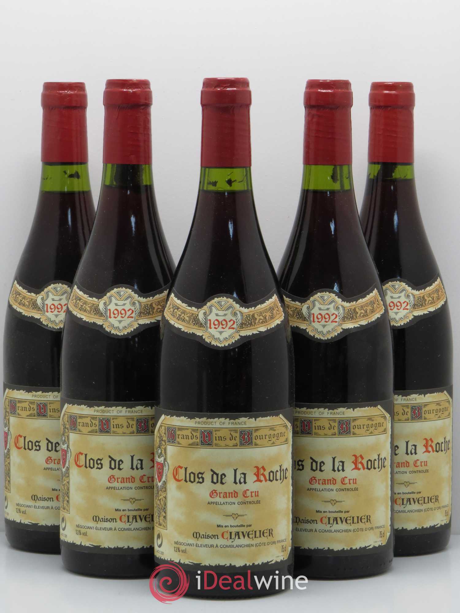 Clos de la Roche Grand Cru Clavelier 1992 - Lot de 5 bouteilles - 0