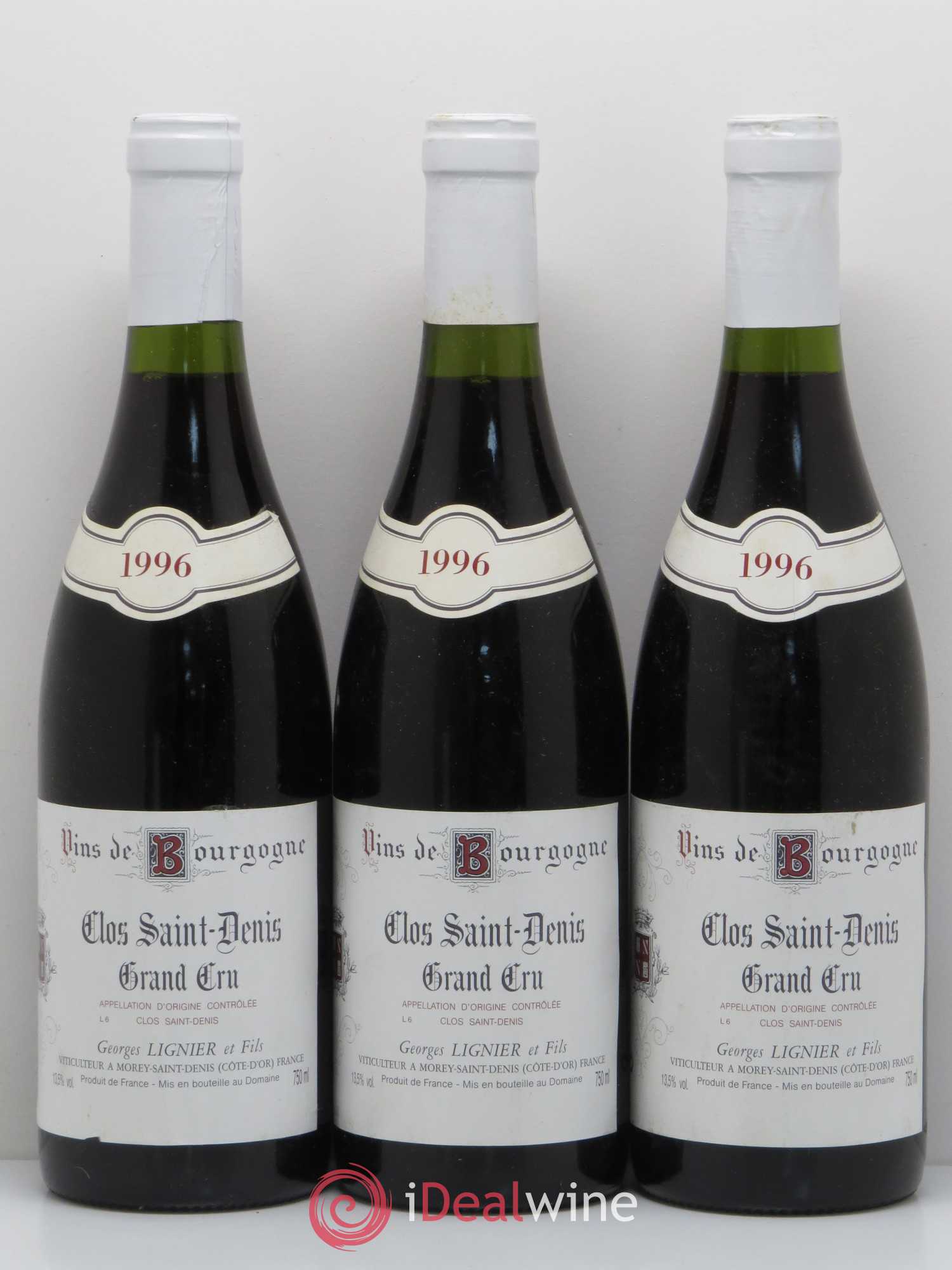 Clos Saint-Denis Grand Cru Georges Lignier (Domaine) 1996 - Lot de 3 bouteilles - 0