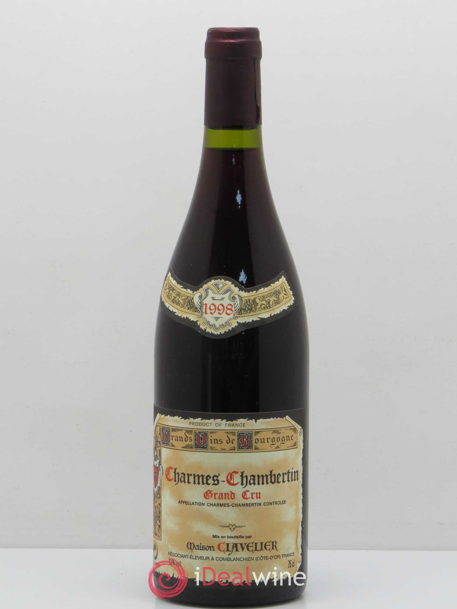 Charmes-Chambertin Grand Cru Maison Clavelier 1998 - Lot de 1 bouteille - 0
