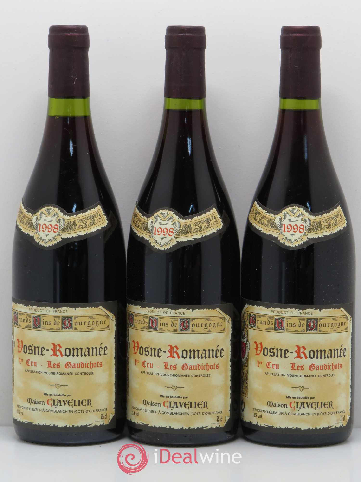 Vosne-Romanée 1er Cru Les Gaudichots Clavelier 1998 - Posten von 3 Flaschen - 0