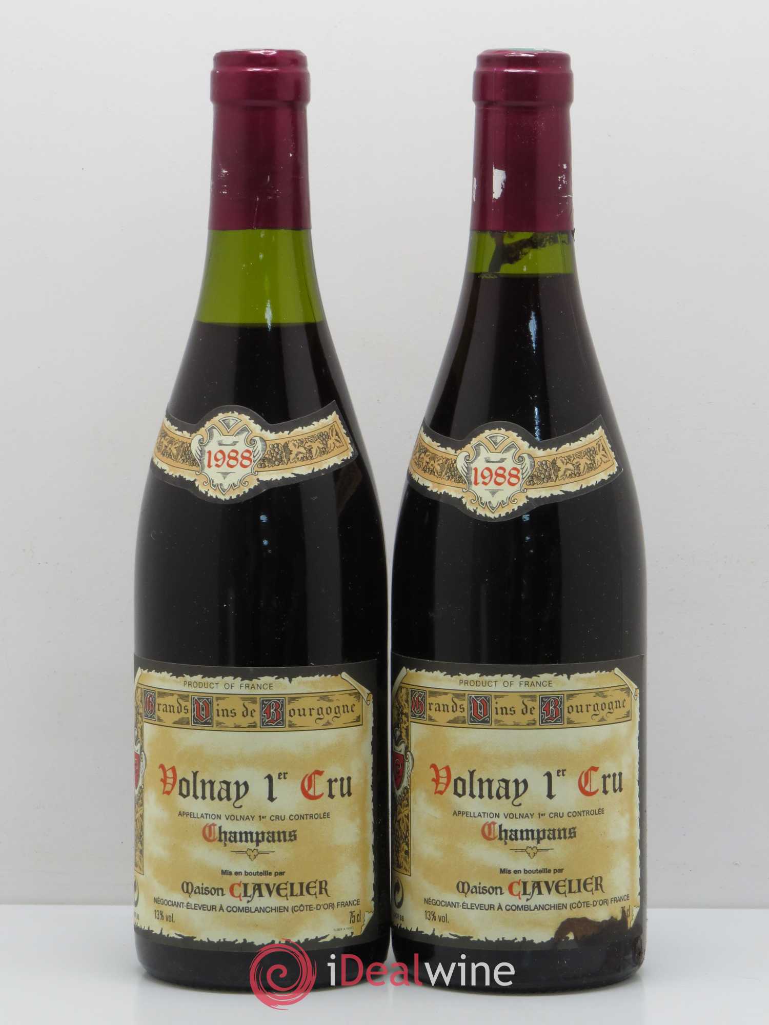 Volnay 1er Cru Les Champans Clavelier 1988 - Posten von 5 Flaschen - 2