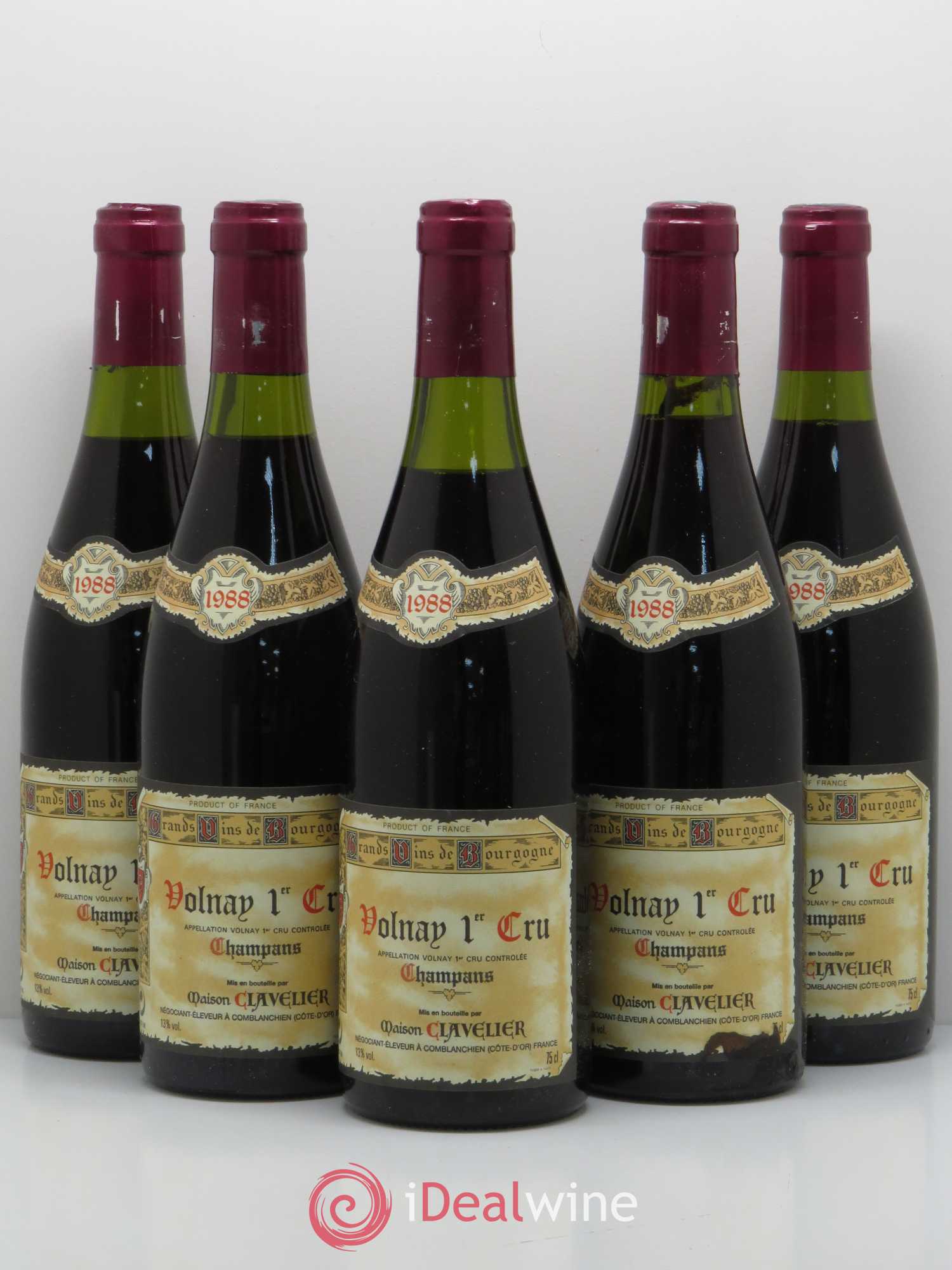 Volnay 1er Cru Les Champans Clavelier 1988 - Posten von 5 Flaschen - 0