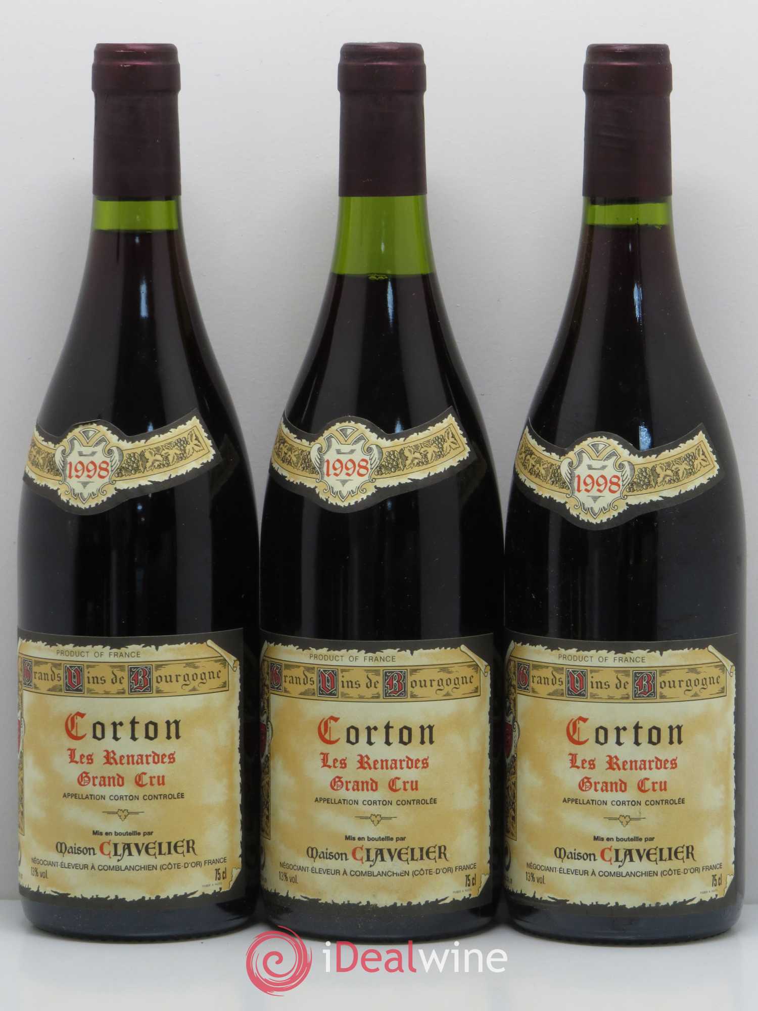 Corton Grand Cru Les Renardes Clavelier 1998 - Posten von 6 Flaschen - 1