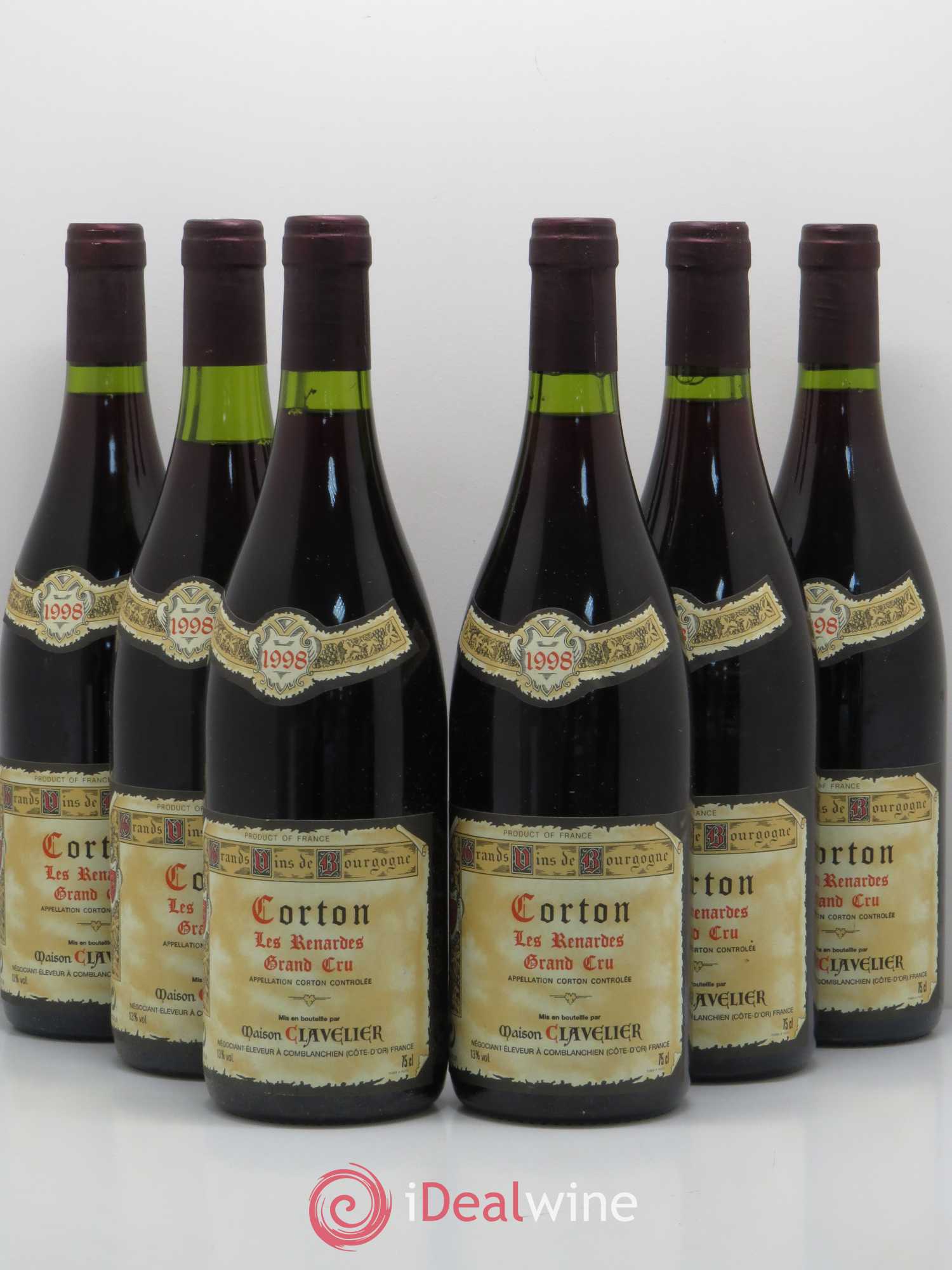 Corton Grand Cru Les Renardes Clavelier 1998 - Posten von 6 Flaschen - 0