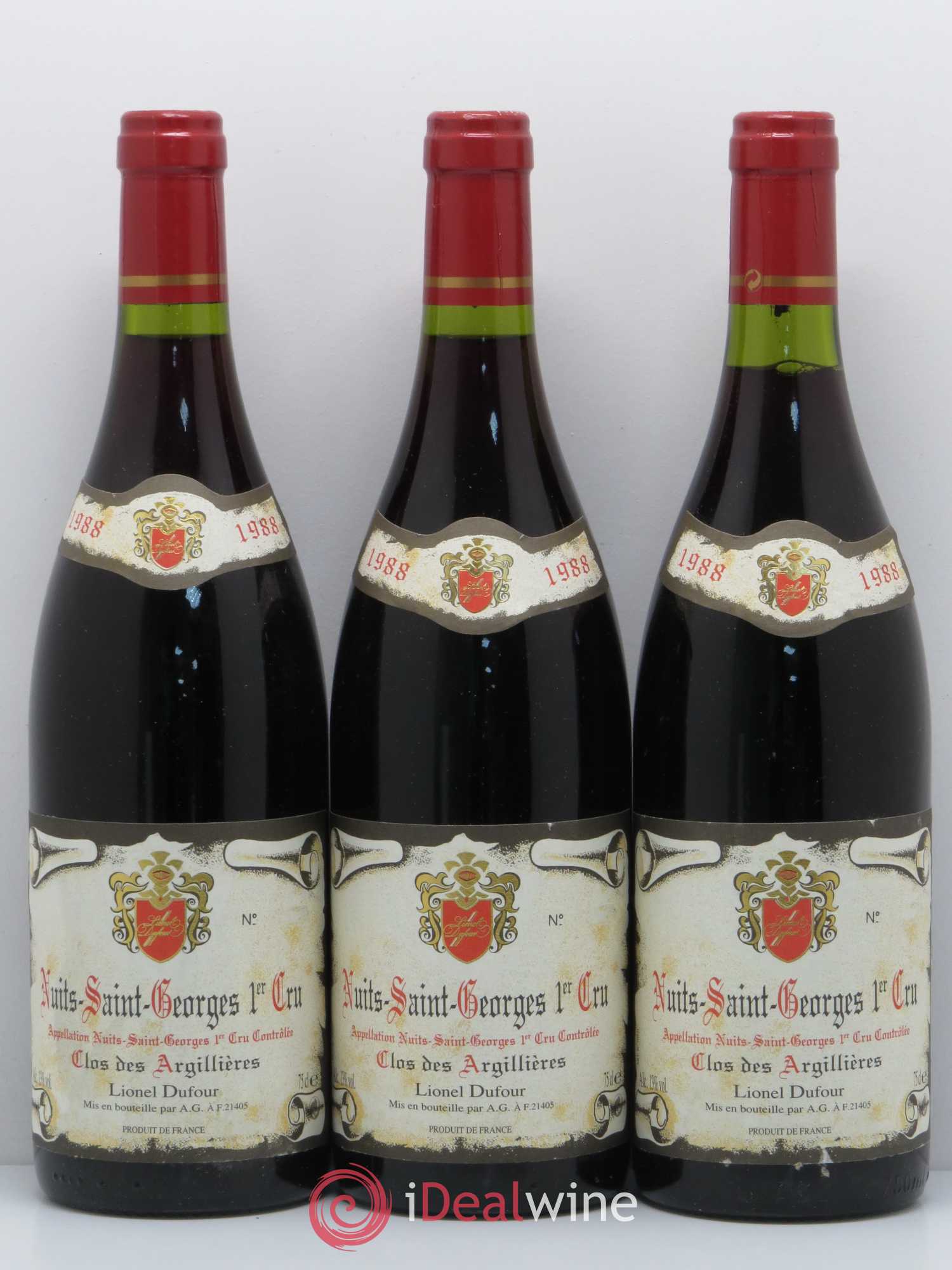 Nuits-Saint-Georges 1er Cru Clos Des Arguillieres Lionel Dufour 1988 - Lot de 6 bouteilles - 2