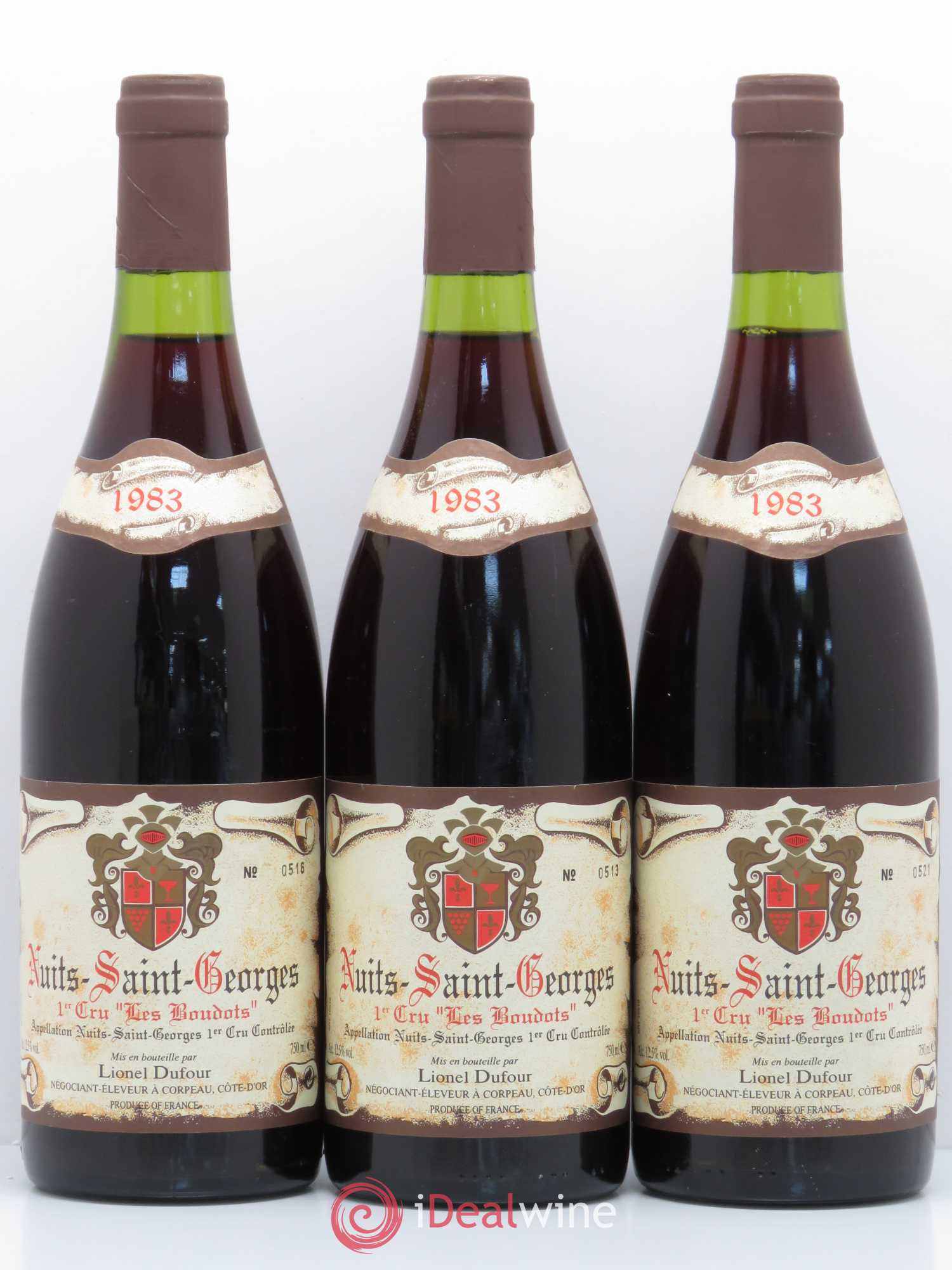 Nuits-Saint-Georges 1er Cru Les Boudots Lionel Dufour 1983 - Posten von 3 Flaschen - 0
