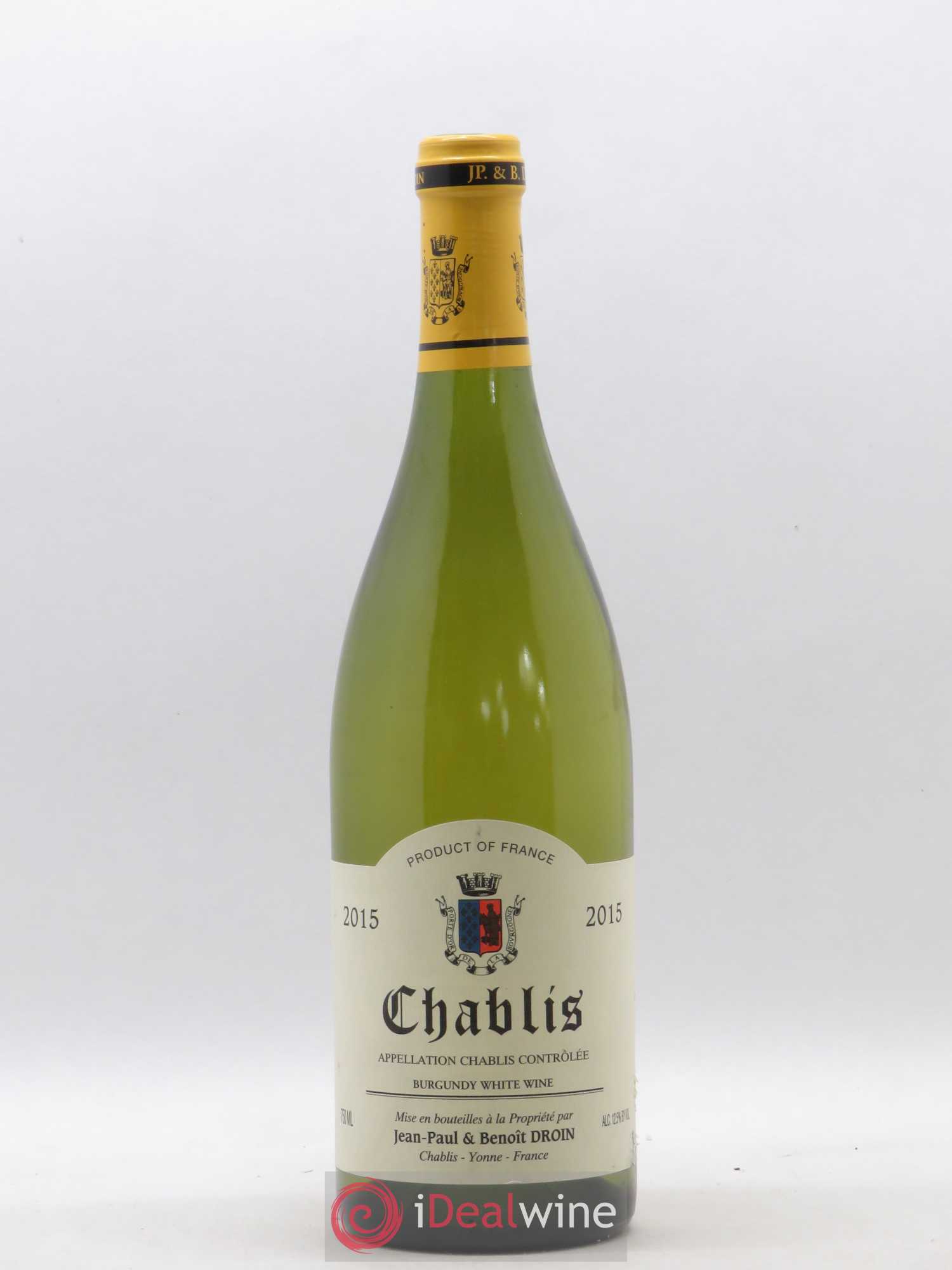 Chablis Jean-Paul & Benoît Droin (Domaine) 2015 - Lot de 1 bouteille - 0