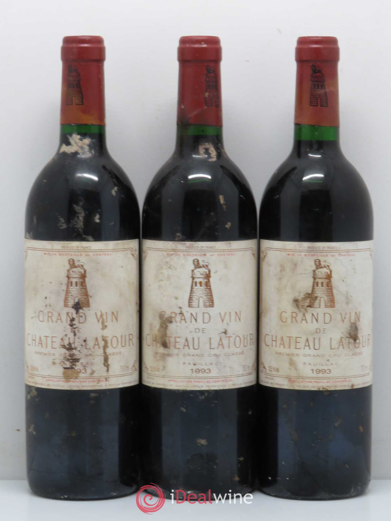 Château Latour 1er Grand Cru Classé 1993 - Lot de 3 bouteilles - 0