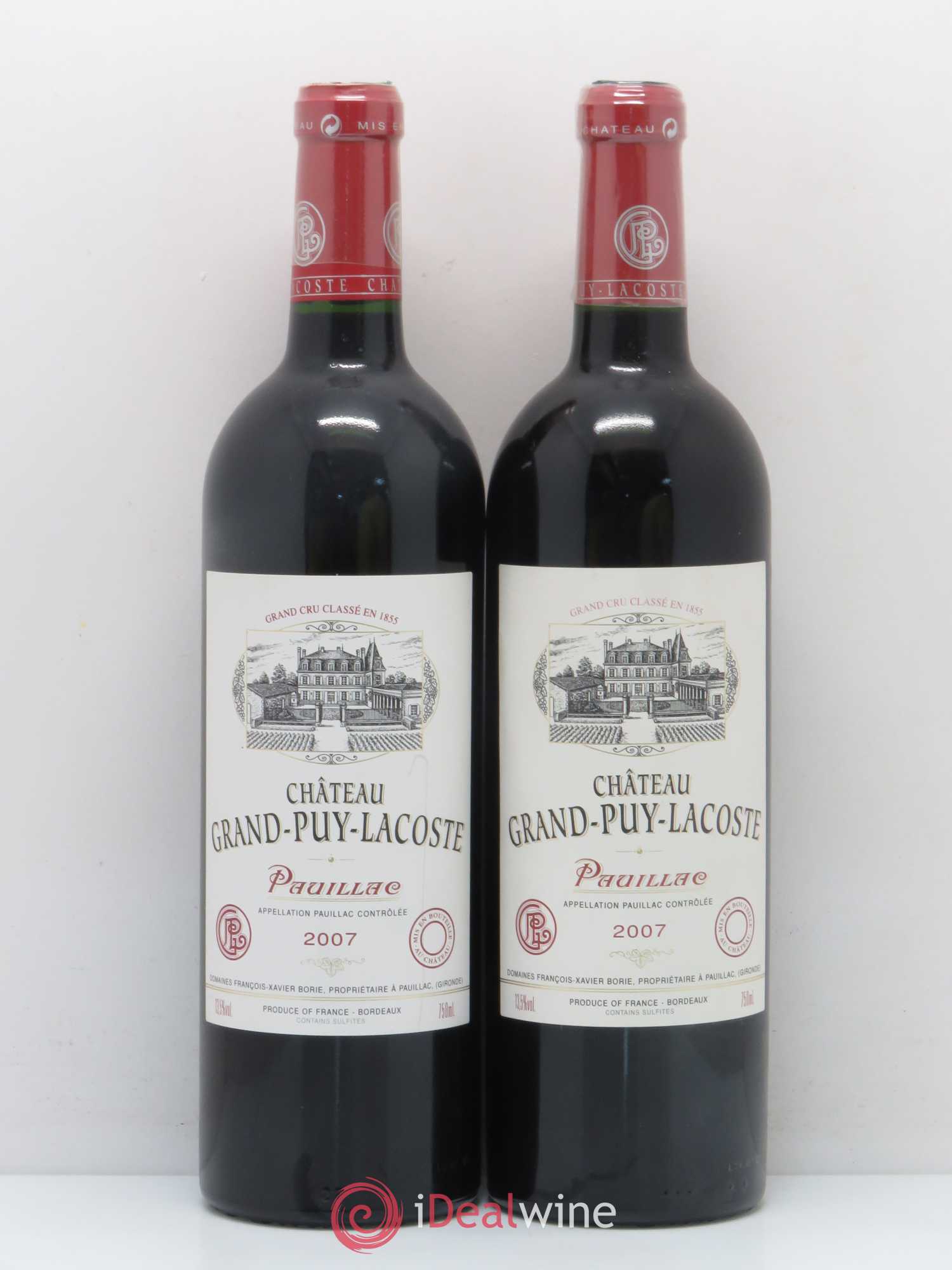 Château Grand Puy Lacoste 5ème Grand Cru Classé 2007 - Lot de 2 bouteilles - 0