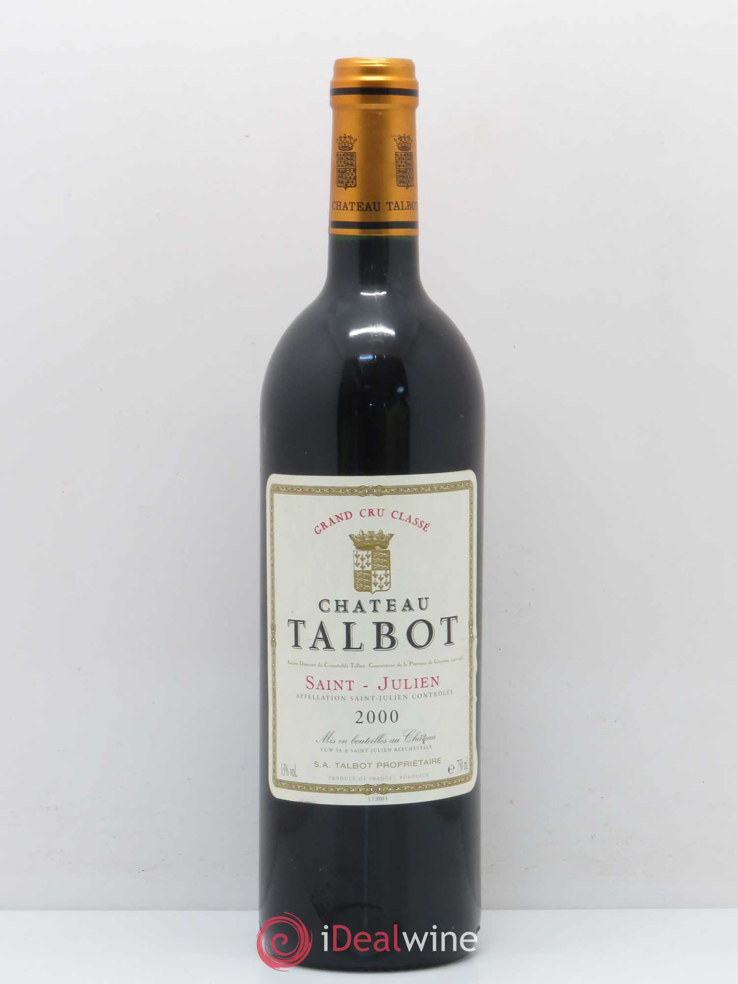 Château Talbot 4ème Grand Cru Classé 2000 - Lot de 1 bouteille - 0