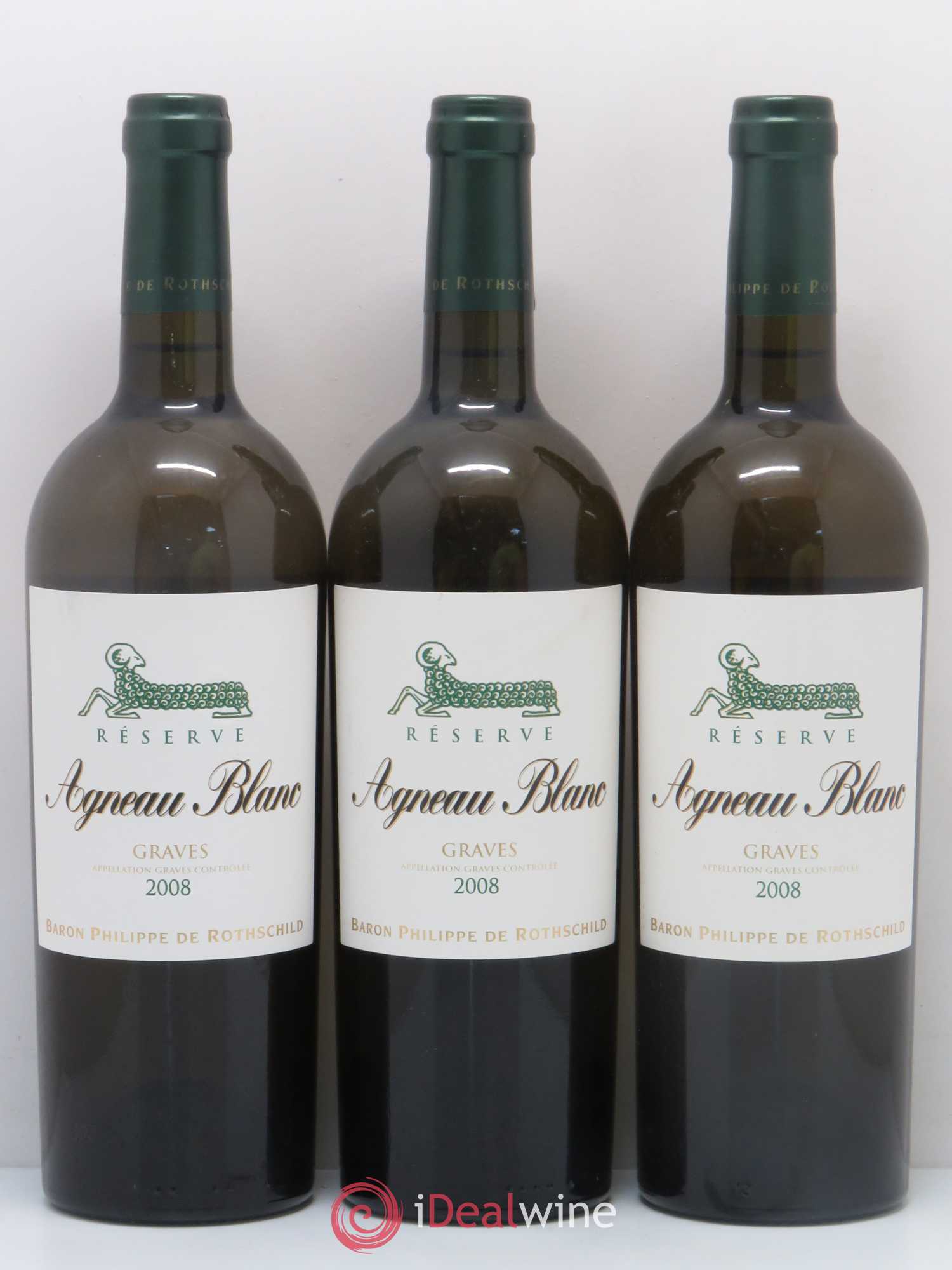 Graves Agneau Blanc 2008 - Posten von 6 Flaschen - 2