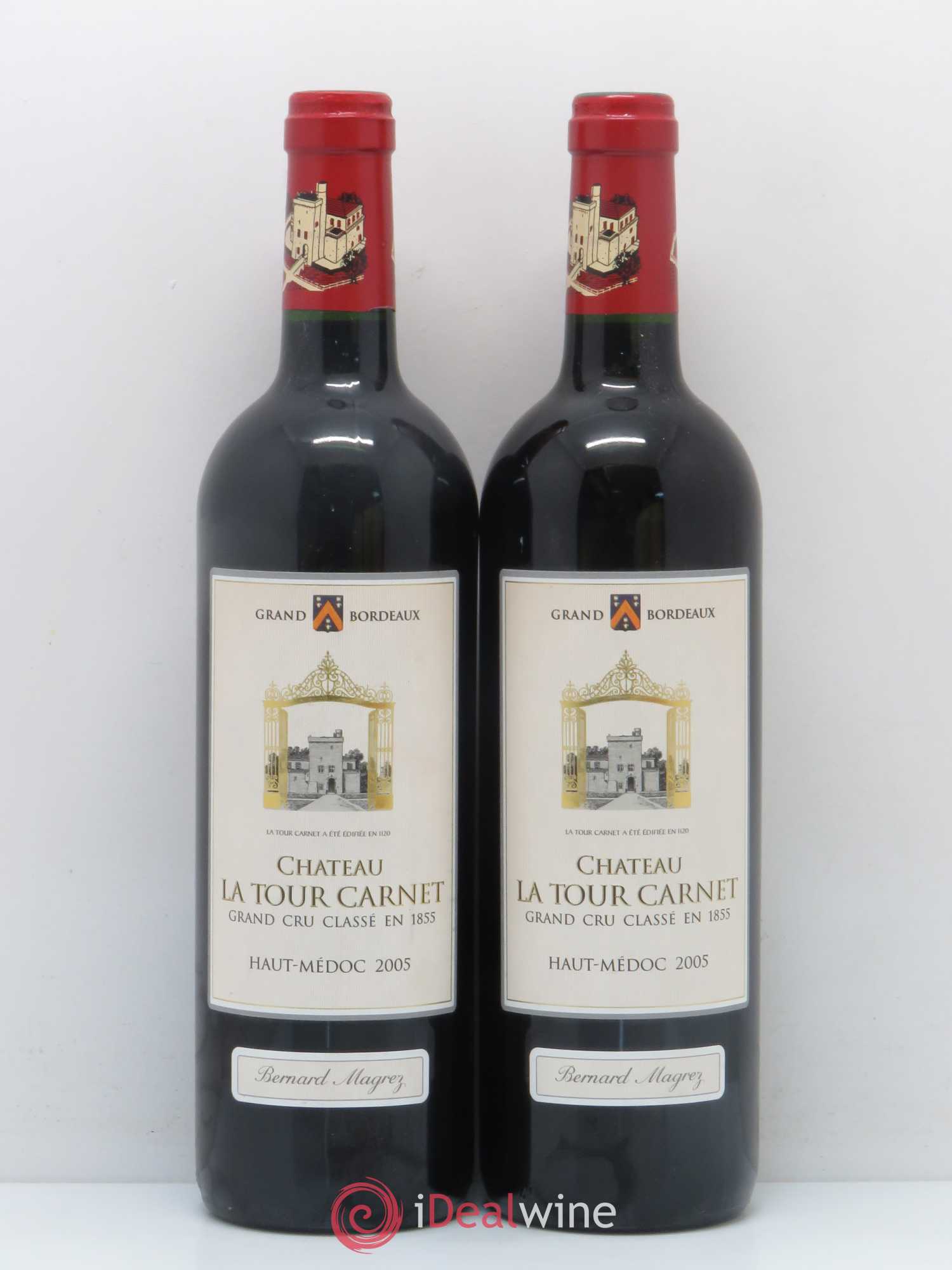 Château la Tour Carnet 4ème Grand Cru Classé 2005 - Lot de 2 bouteilles - 0